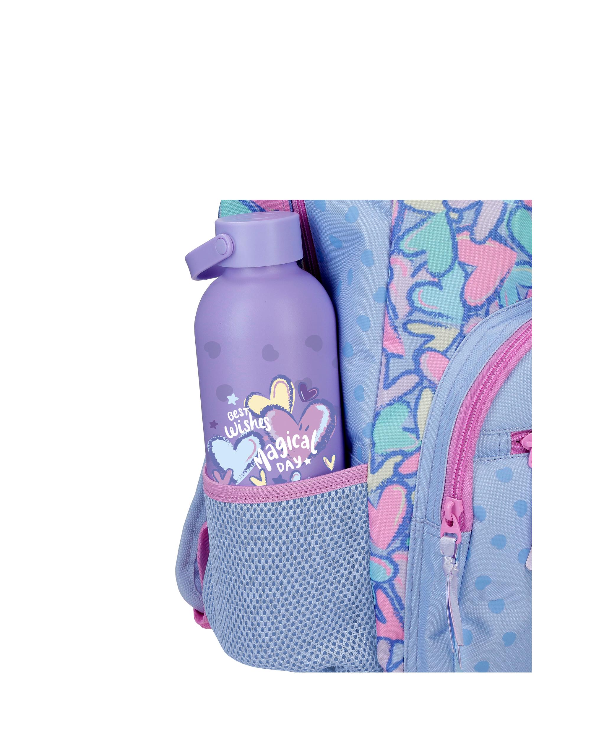 Mochila Escolar Movom Best Wishes com Capacidade de 13,68l com Carrinho Lilás Roxo-4