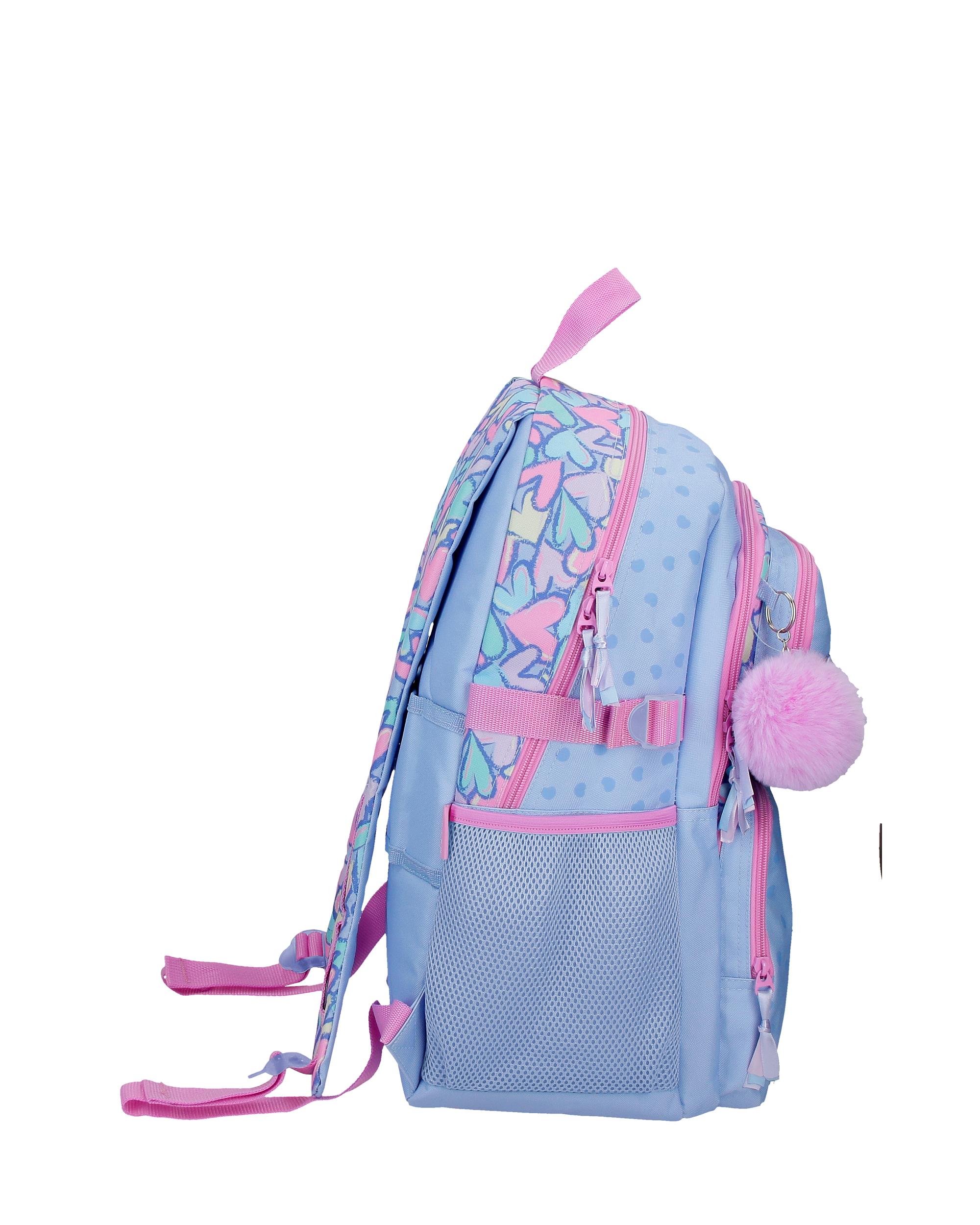 Mochila Escolar de Dois Compartimentos Movom Best Wishes com Capacidade de 27,4l Adaptável a Trolley Lilás Roxo-2