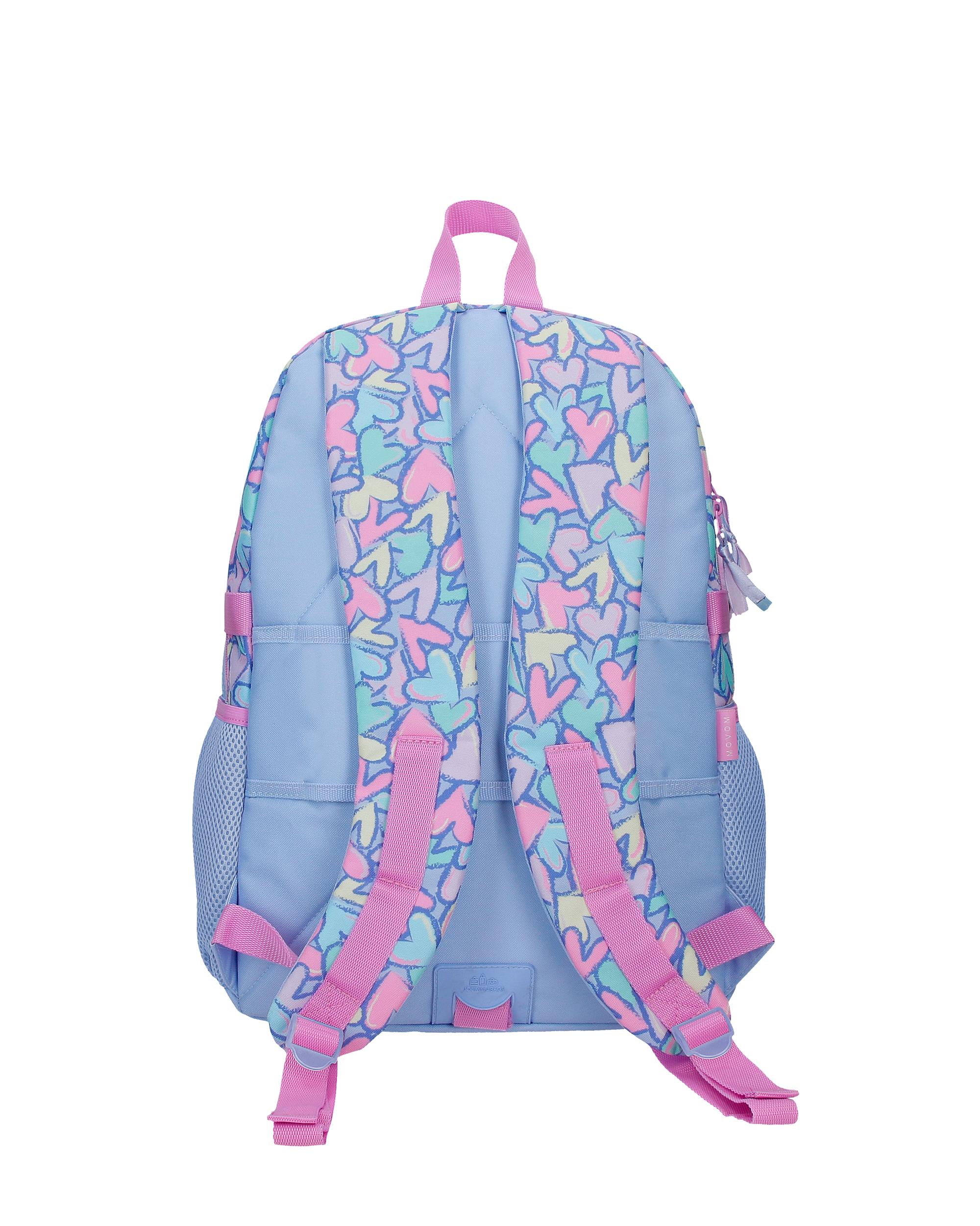 Mochila Escolar de Dois Compartimentos Movom Best Wishes com Capacidade de 27,4l Adaptável a Trolley Lilás Roxo-3