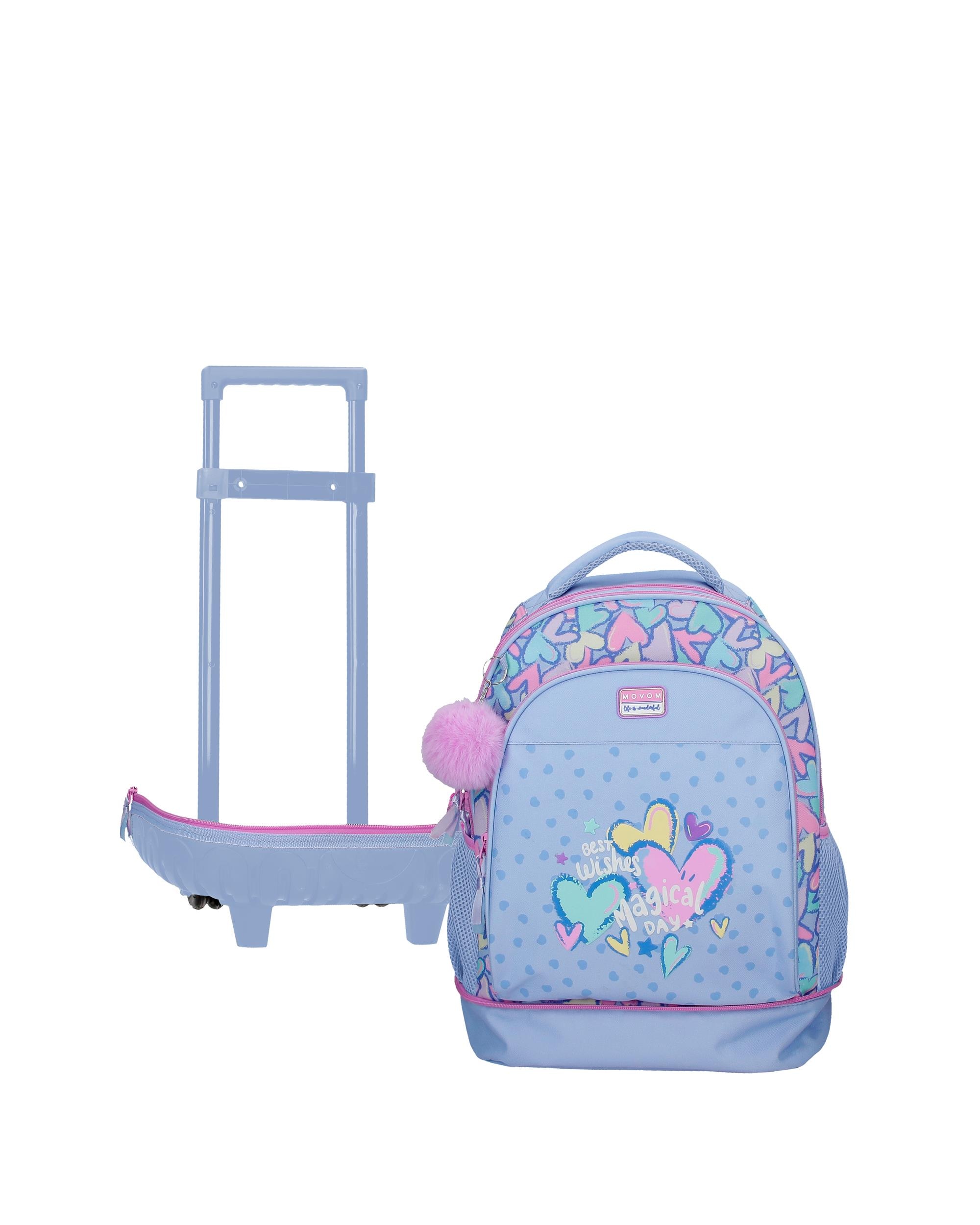 Mochila Compact Desmontável de Duas Rodas Movom Good Day com Capacidade de 29l em Malva Roxo-5