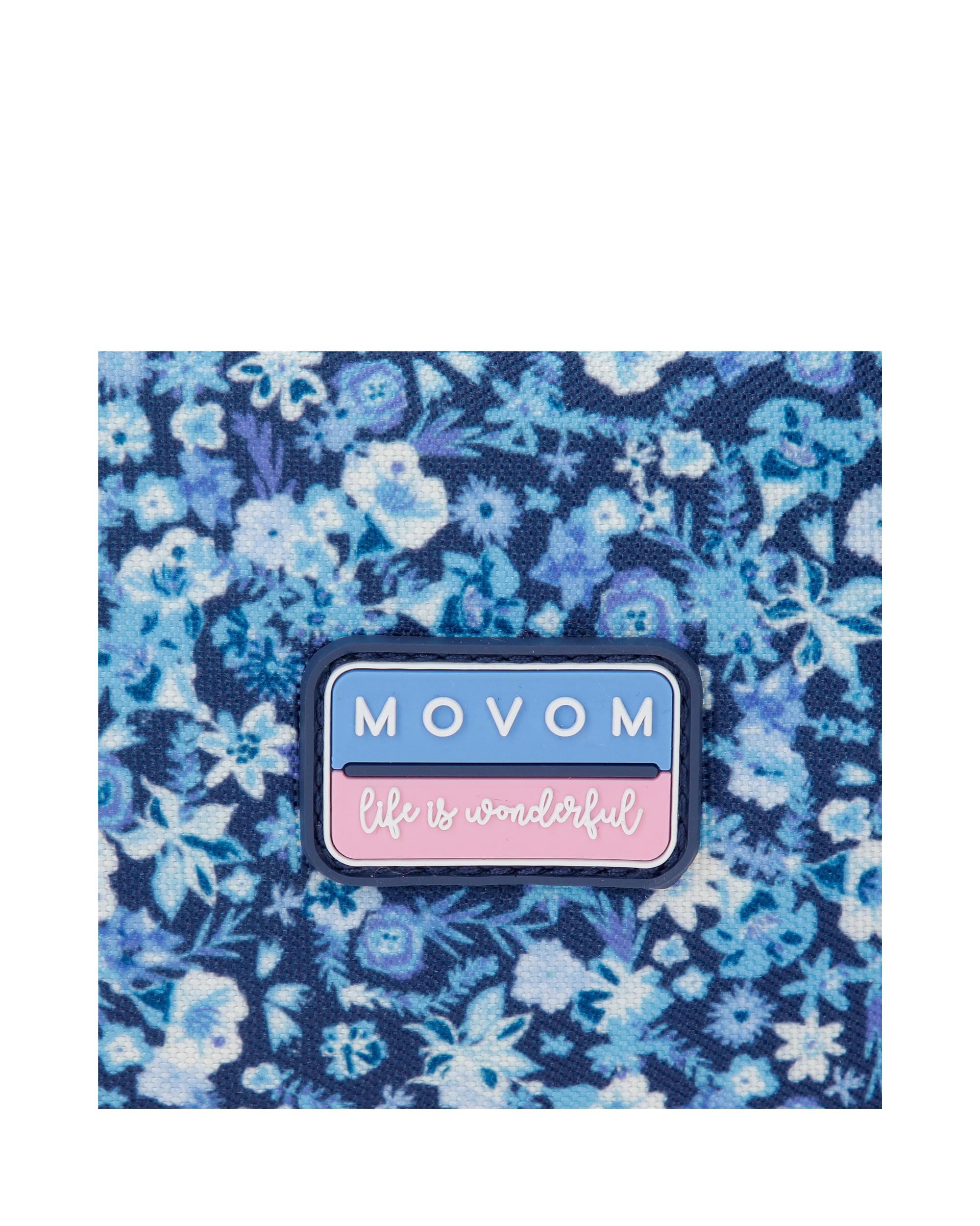 Mochila Escolar de Dois Compartimentos Movom Spring Vibes Marinho com Capacidade de 27,4l com Trolley Marinho Azul-6