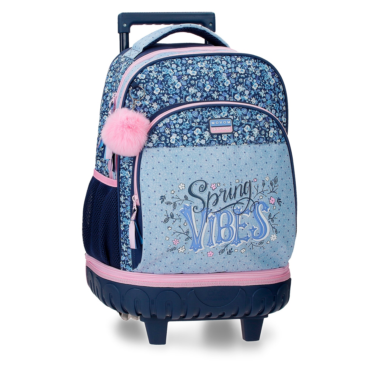Mochila Compact Desmontável de Duas Rodas Movom Spring Vibes com Capacidade de 29l em Marinho Azul-1