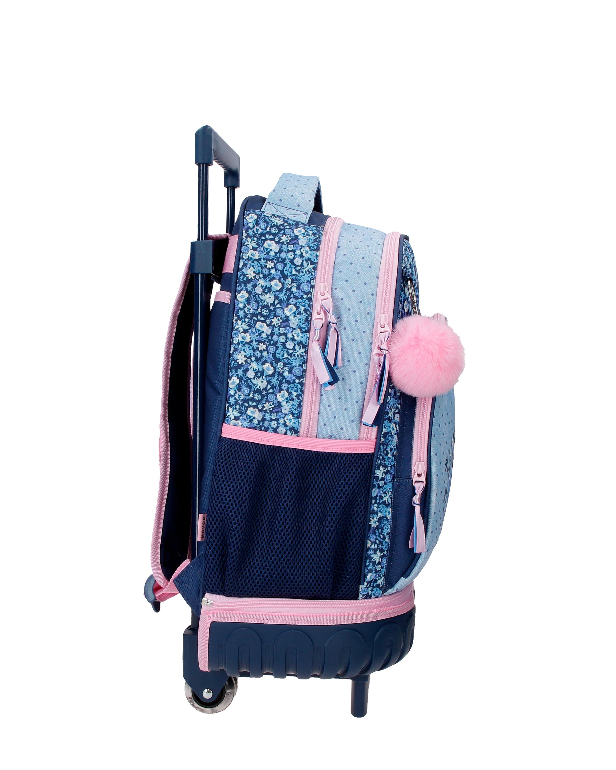 Mochila Compact Desmontável de Duas Rodas Movom Spring Vibes com Capacidade de 29l em Marinho Azul-2