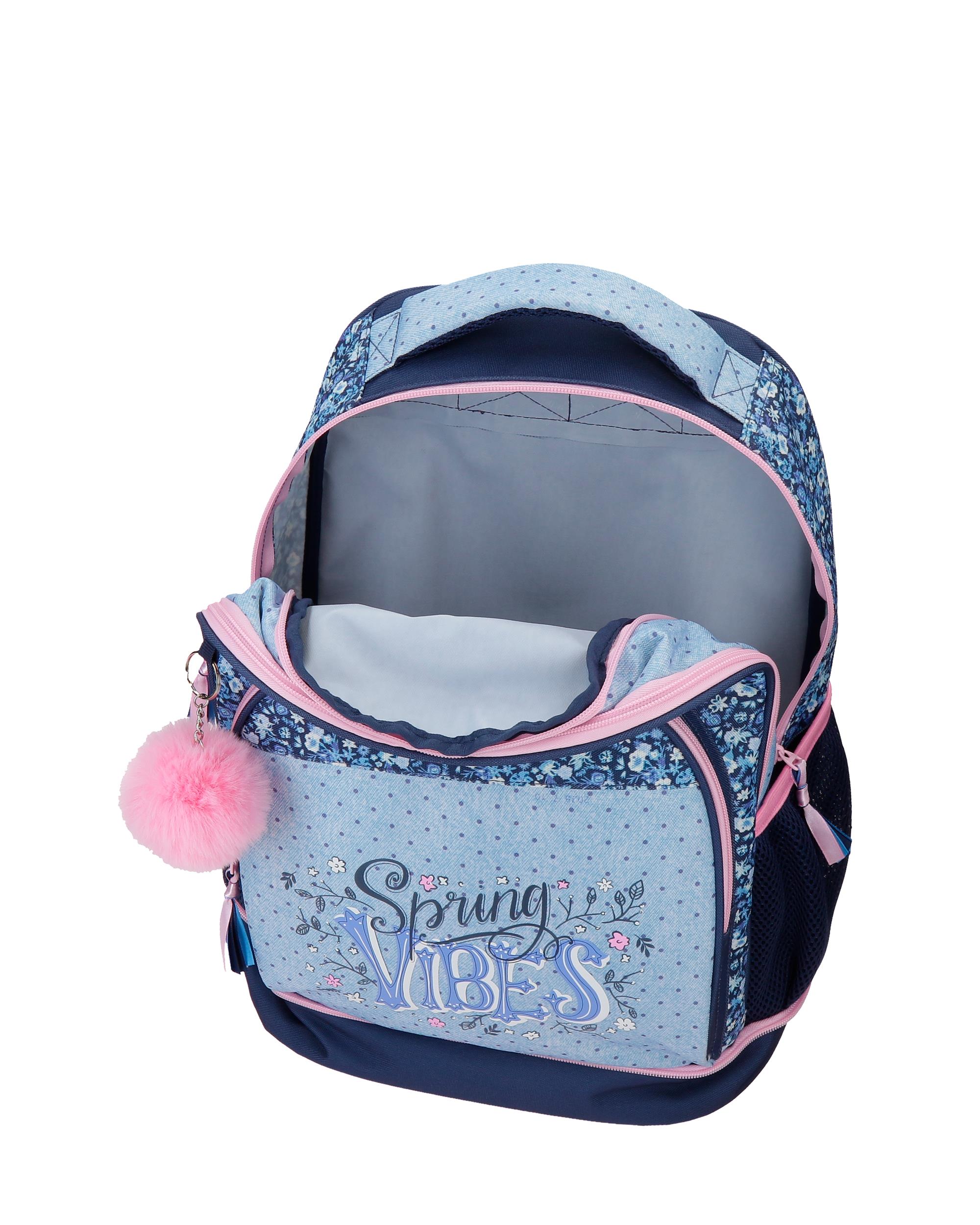 Mochila Compact Desmontável de Duas Rodas Movom Spring Vibes com Capacidade de 29l em Marinho Azul-4
