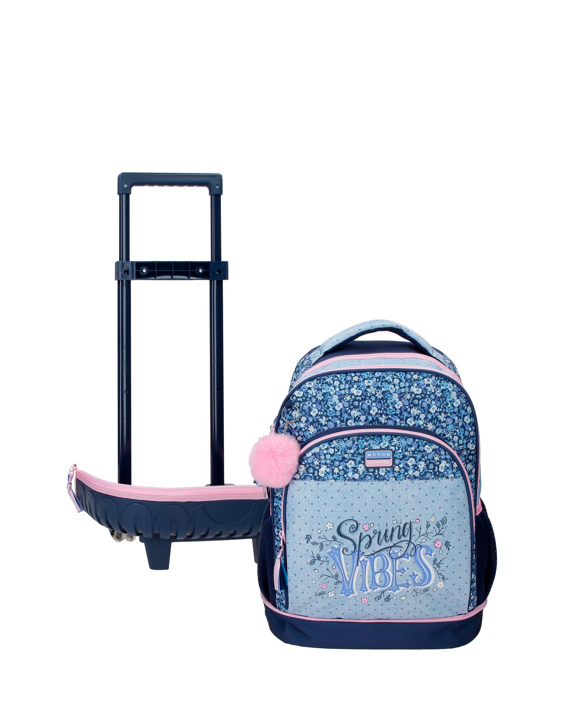 Mochila Compact Desmontável de Duas Rodas Movom Spring Vibes com Capacidade de 29l em Marinho Azul-5