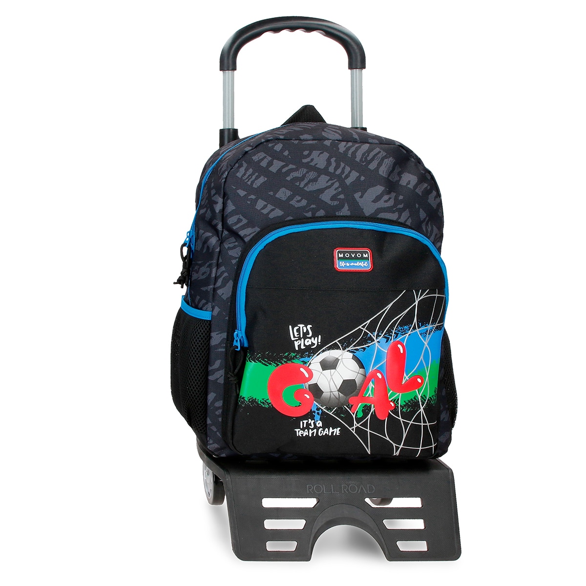 Imagem 0 de Mochila Escolar Movom Offside em Preto com Capacidade de 15,6l com Carrinho em Preto
