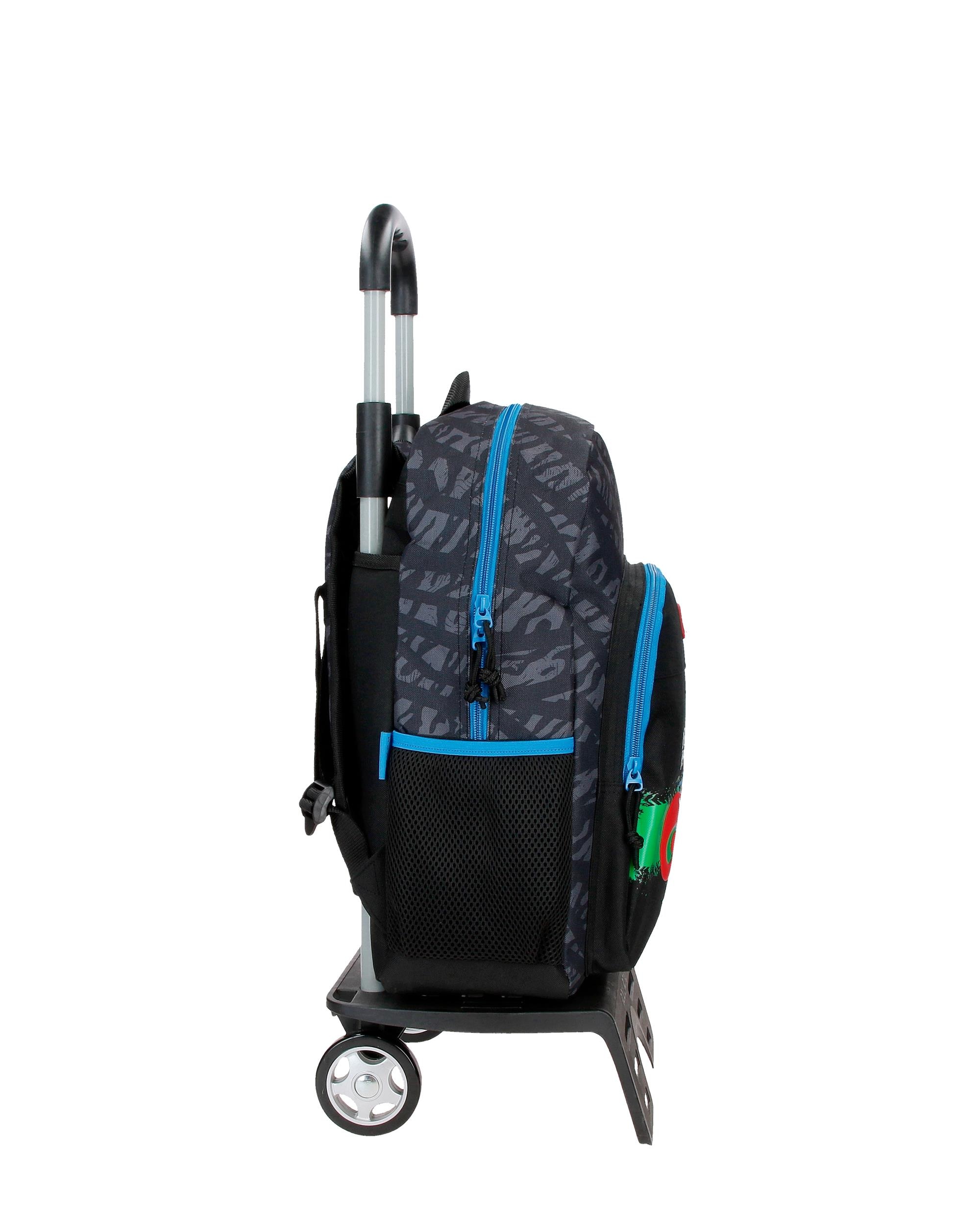 Mochila Escolar Movom Offside em Preto com Capacidade de 15,6l com Carrinho em Preto Preto-2