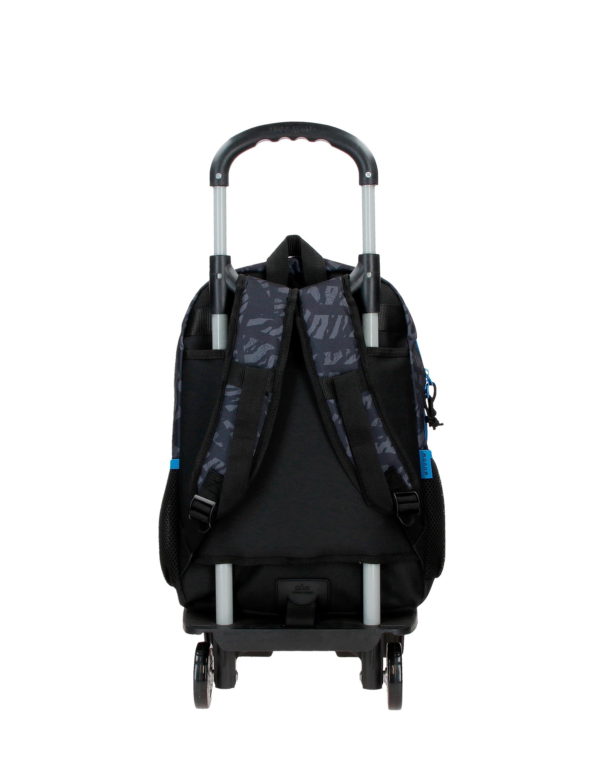 Mochila Escolar Movom Offside em Preto com Capacidade de 15,6l com Carrinho em Preto Preto-3