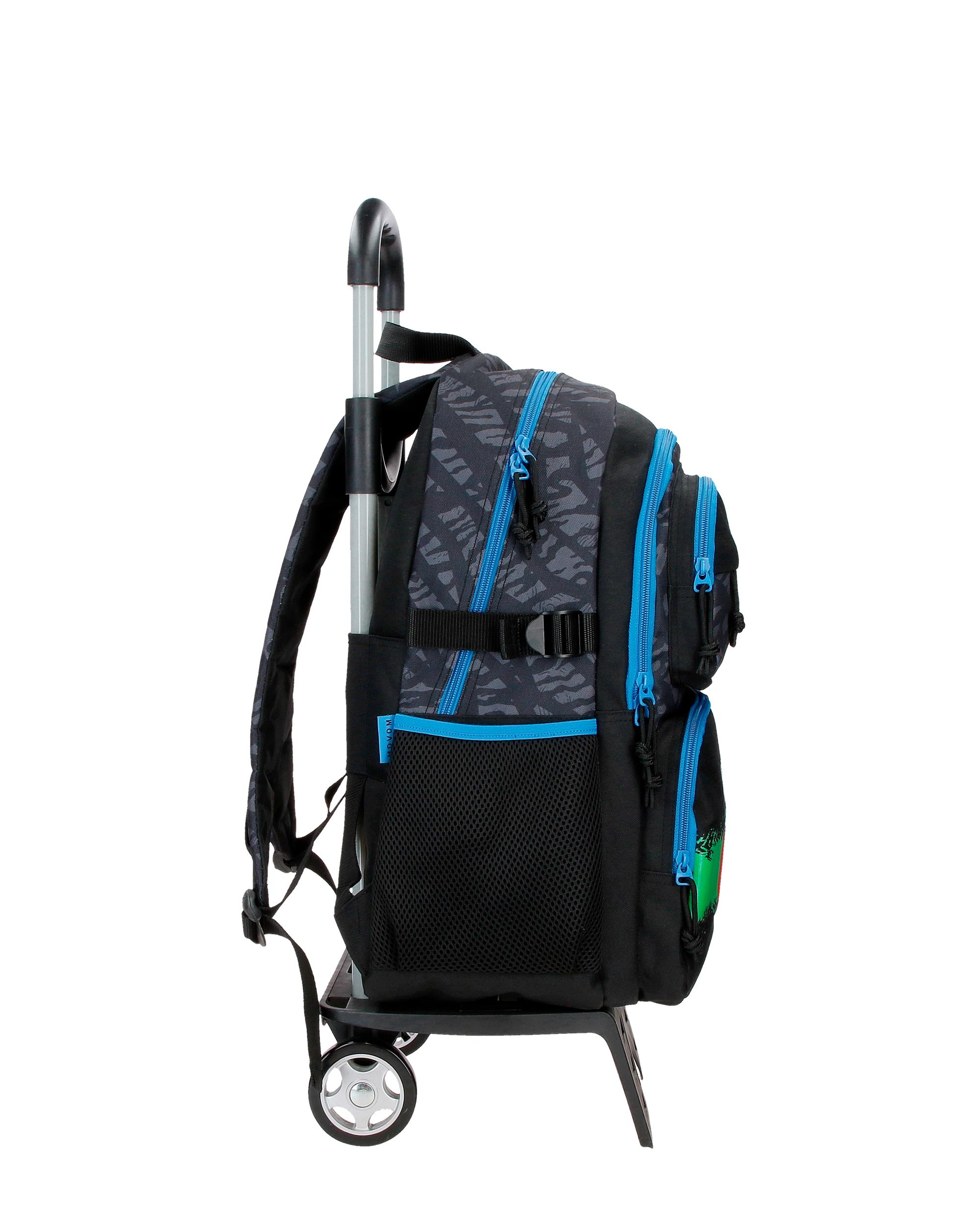 Mochila Escolar de Dois Compartimentos Movom Offside em Preto com Capacidade de 27,4l com Trolley em Preto Preto-2