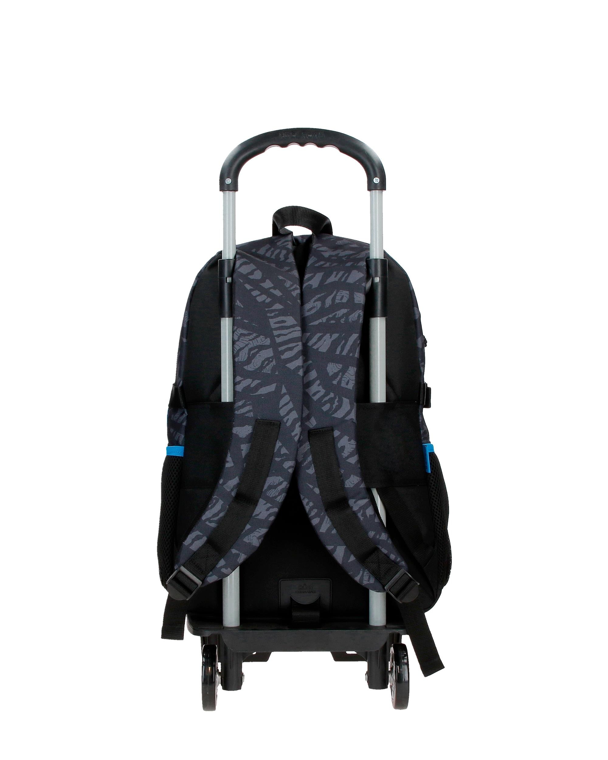 Mochila Escolar de Dois Compartimentos Movom Offside em Preto com Capacidade de 27,4l com Trolley em Preto Preto-3