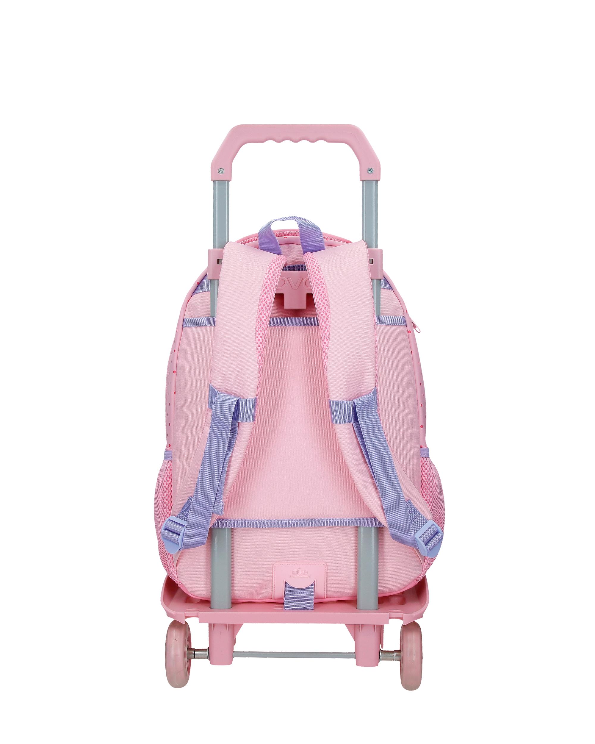 Mochila Escolar de Dois Compartimentos Hello Kitty Bows com Capacidade de 16,5l com Carro Rosa Rosa-3