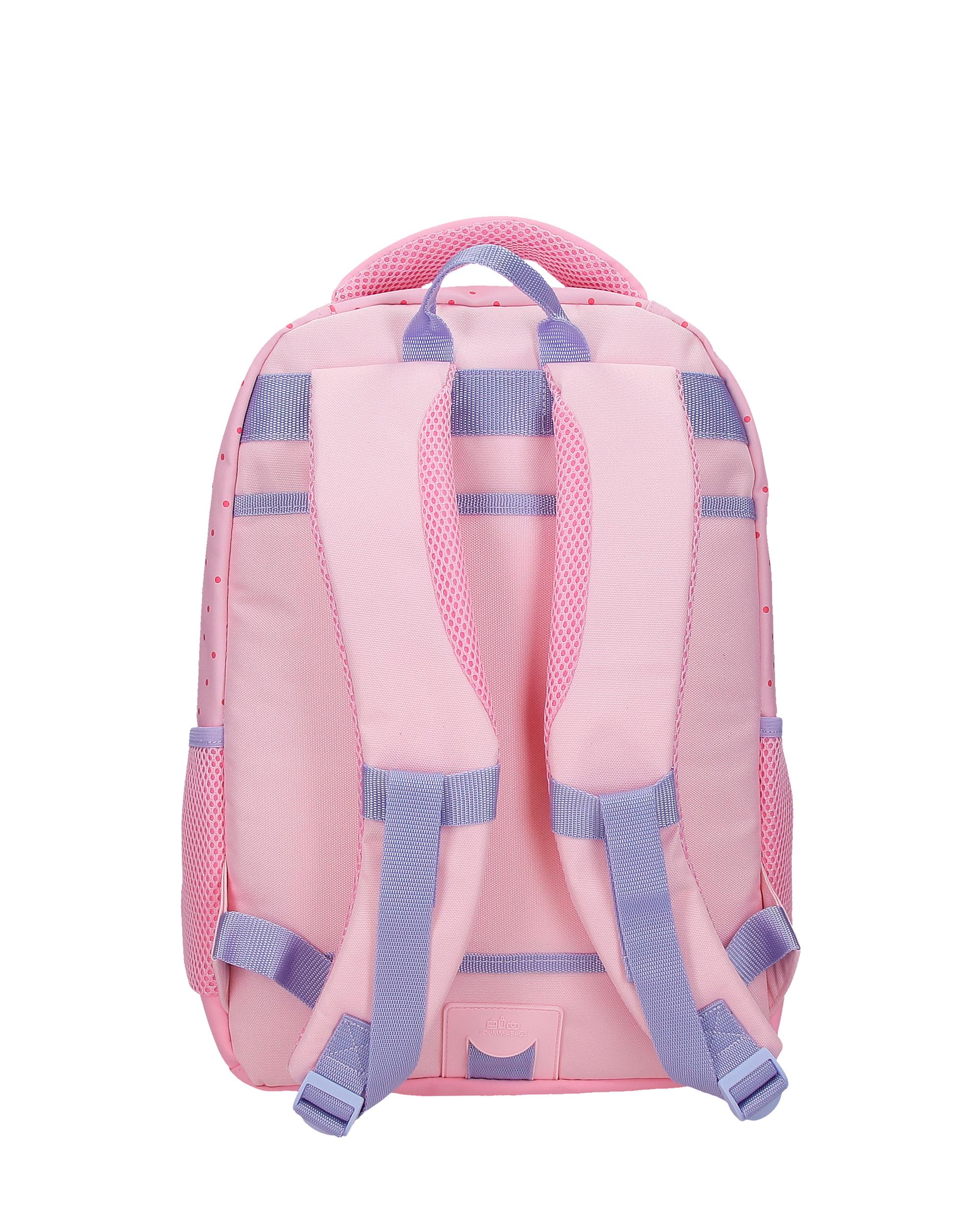 Mochila Escolar Três Compartimentos Hello Kitty Bows com Capacidade de 16,5l Adaptável a Carro em Rosa Rosa-3