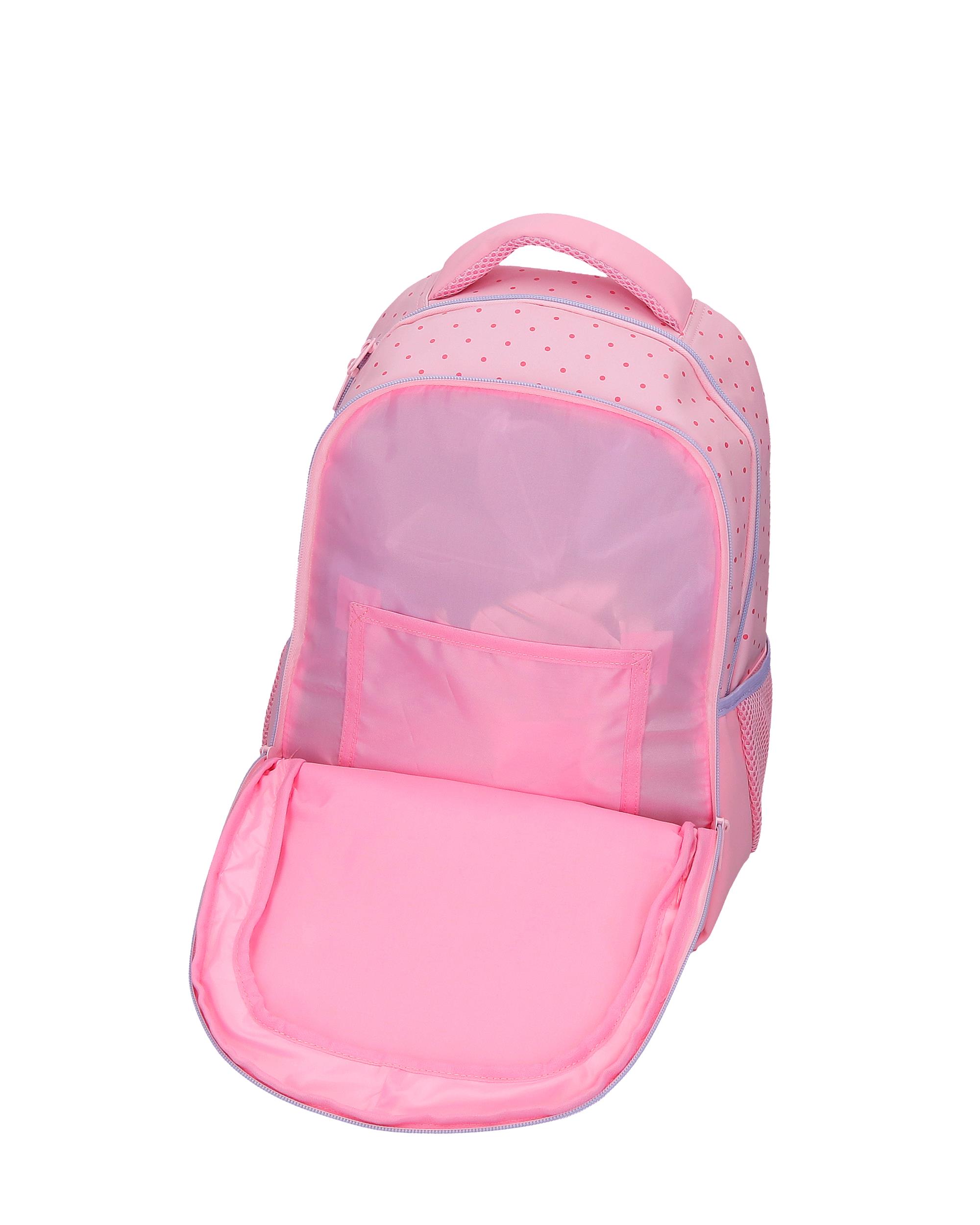 Mochila Escolar Três Compartimentos Hello Kitty Bows com Capacidade de 16,5l Adaptável a Carro em Rosa Rosa-5