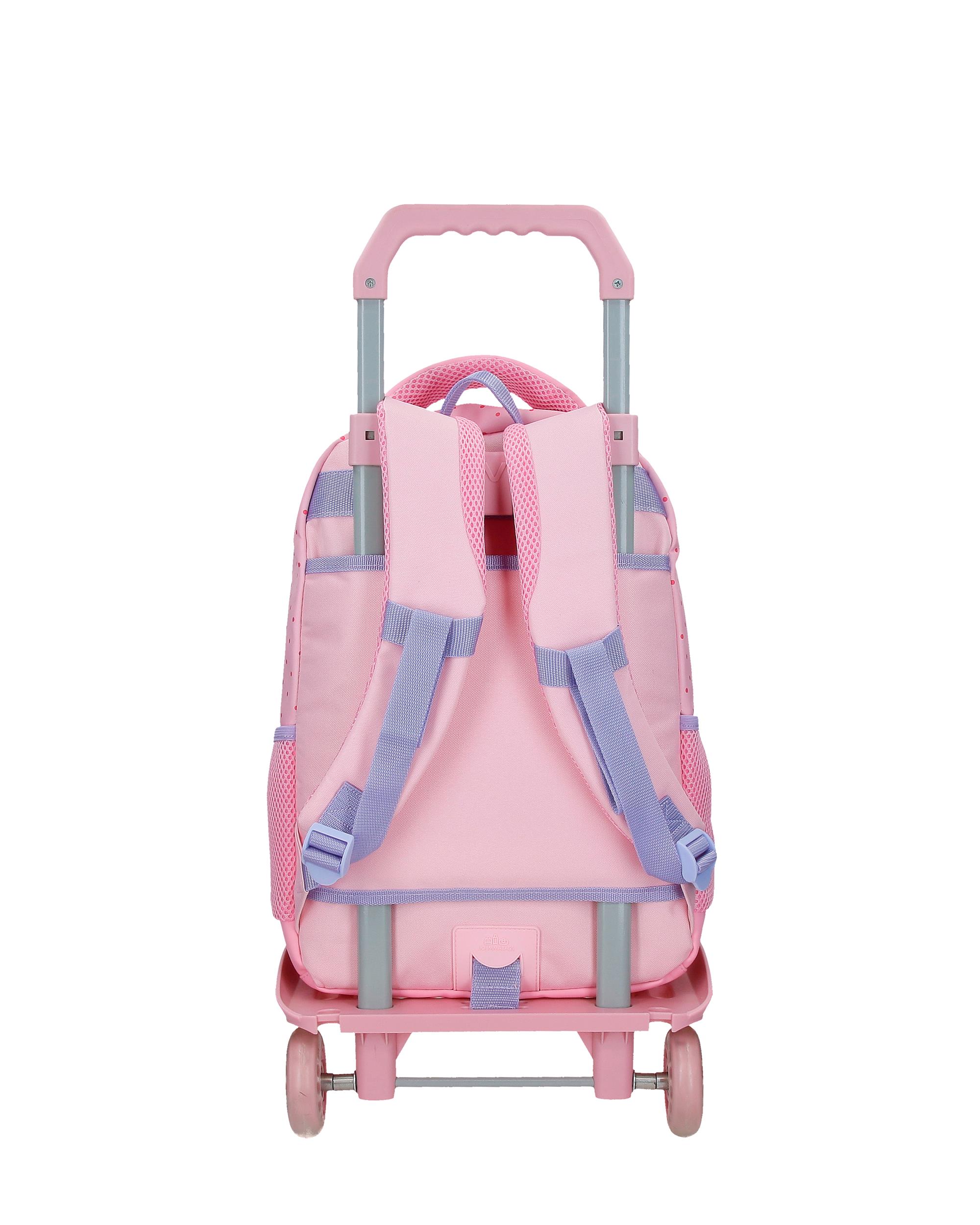 Mochila Escolar Três Compartimentos Hello Kitty Bows com Capacidade de 16,5l com Carrinho Rosa Rosa-3