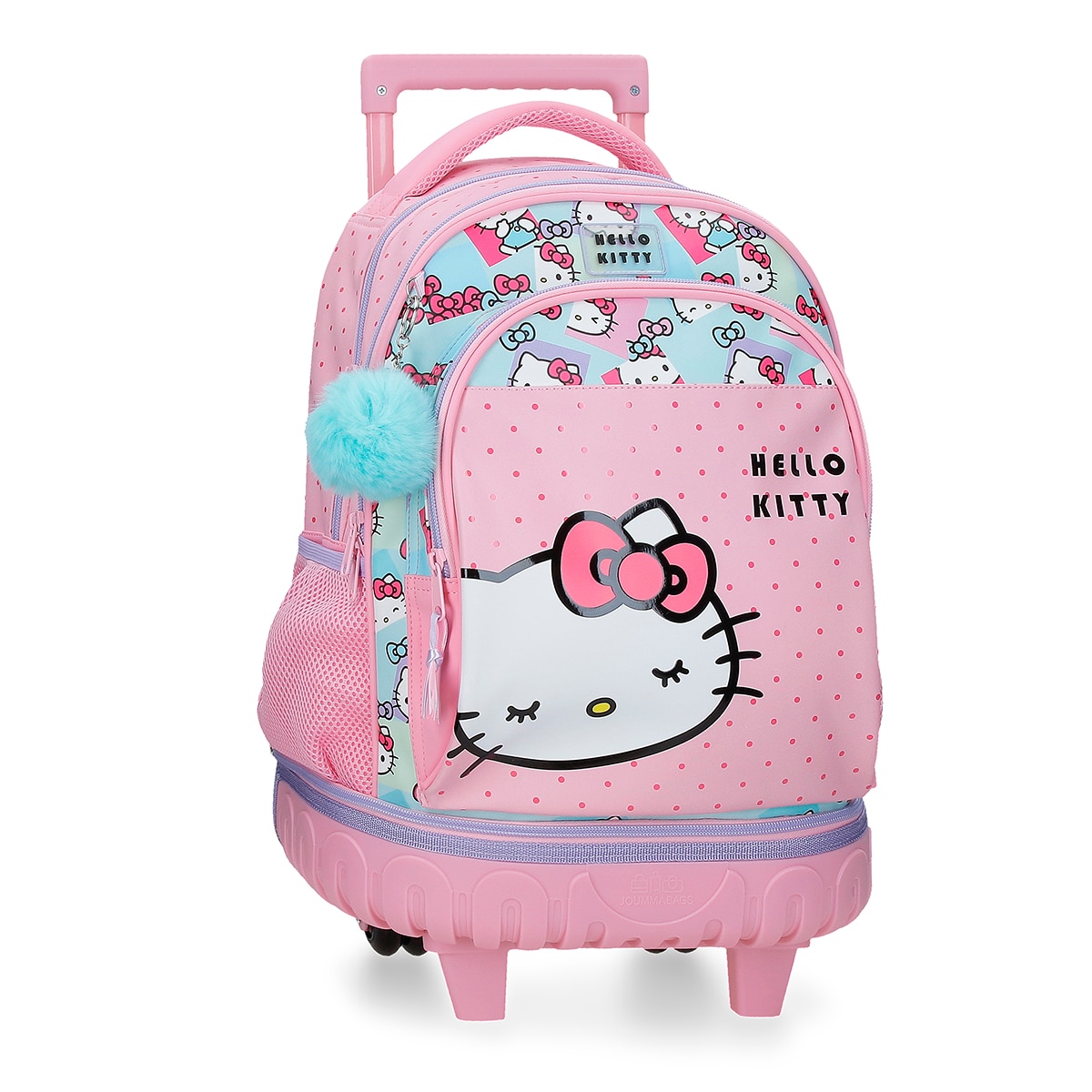 Imagem 0 de Mochila Compact Desmontável de Duas Rodas Hello Kitty Bows com Capacidade de 30,24l em Rosa