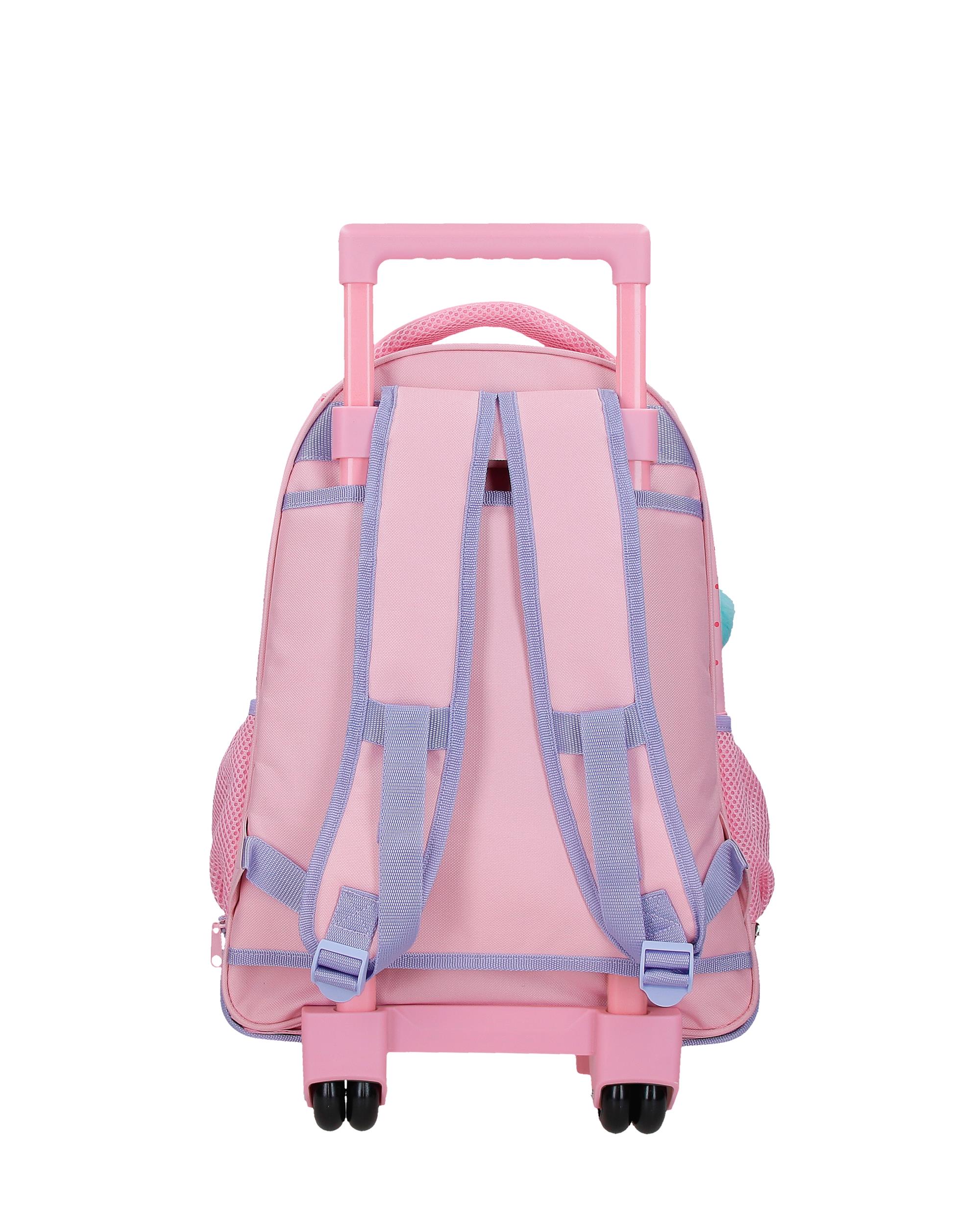 Mochila Compact Desmontável de Duas Rodas Hello Kitty Bows com Capacidade de 30,24l em Rosa Rosa-3