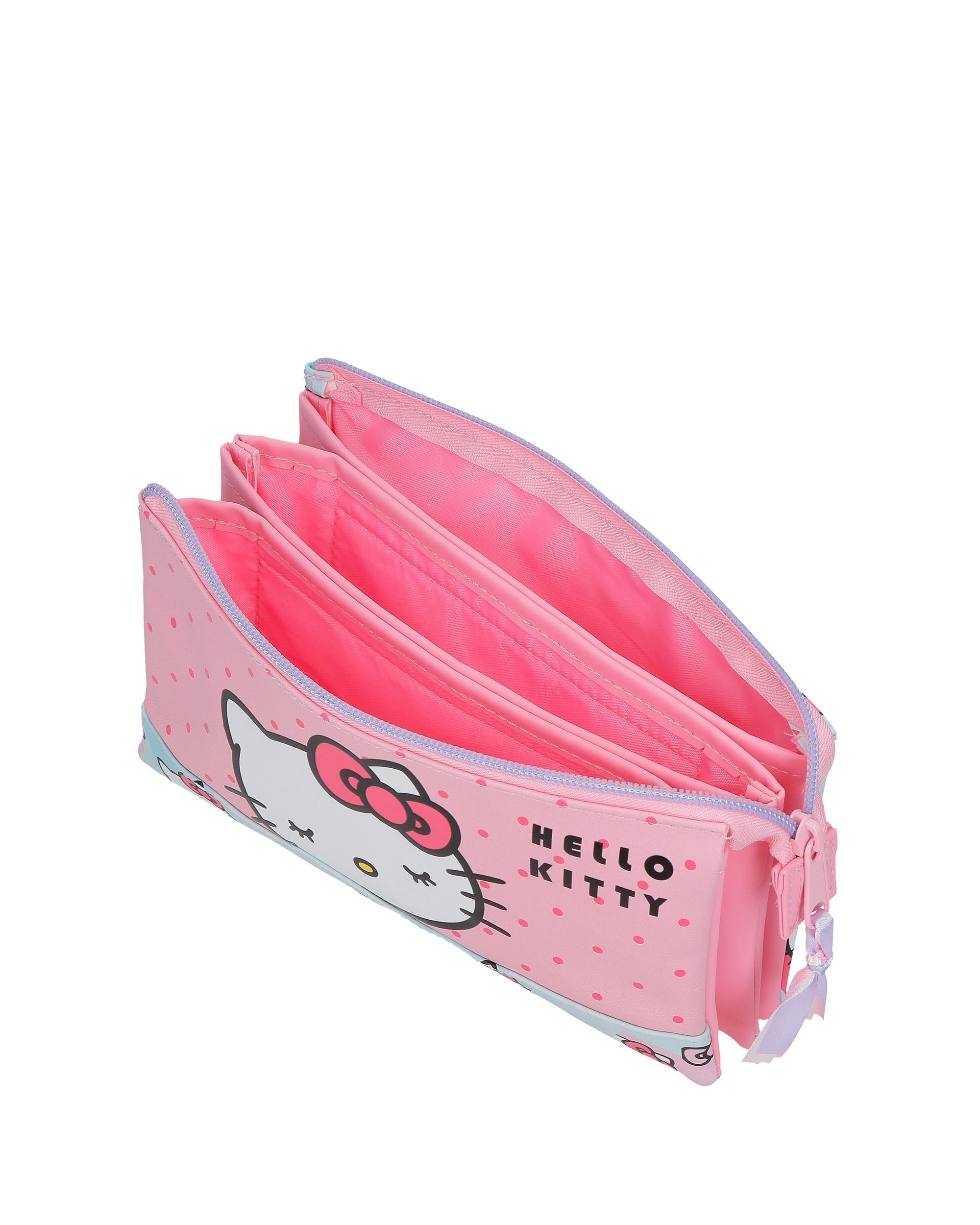 Necessaire Três Compartimentos Hello Kitty Bows Rosa-4