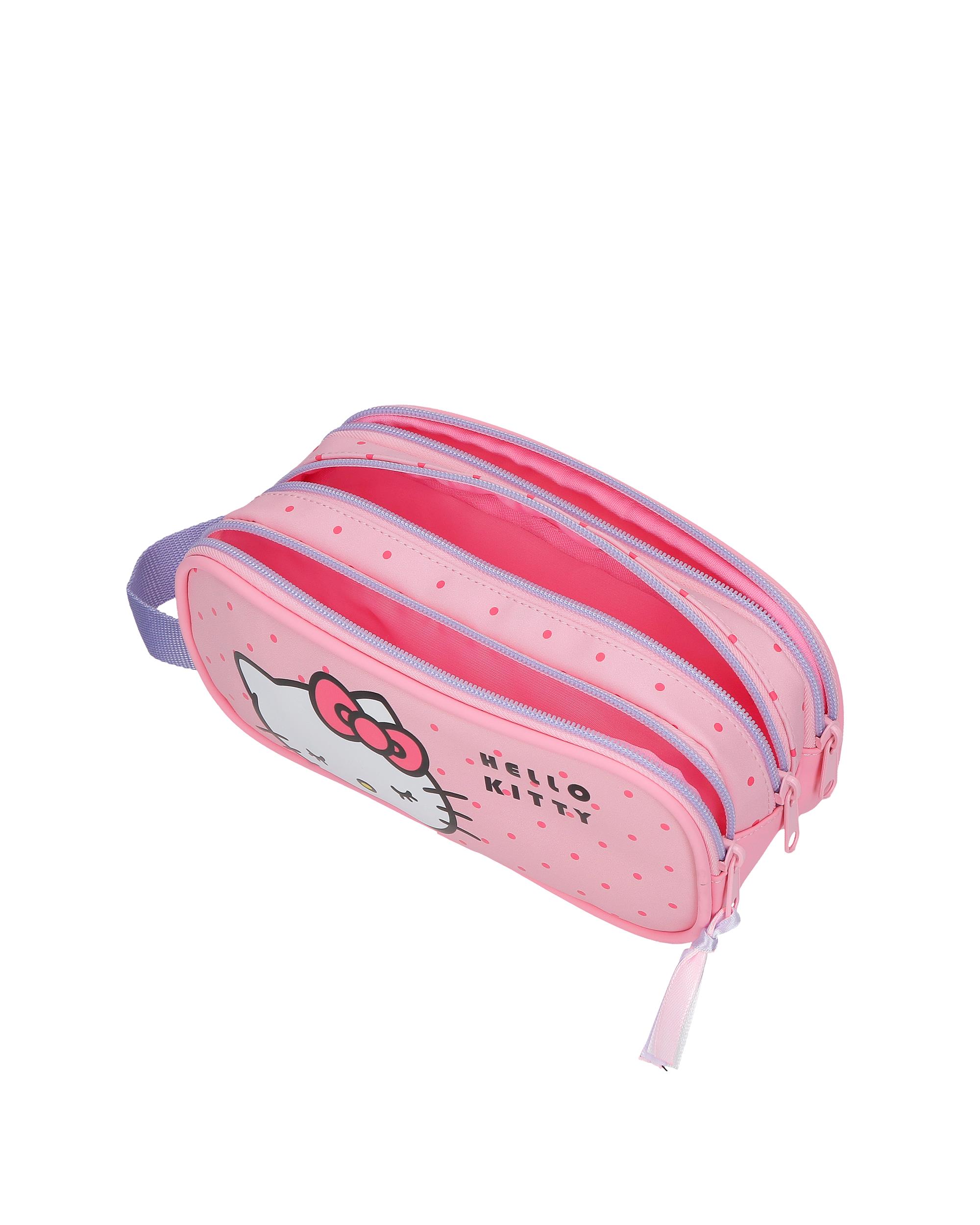 Necessaire Três Compartimentos Hello Kitty Bows Rosa-4