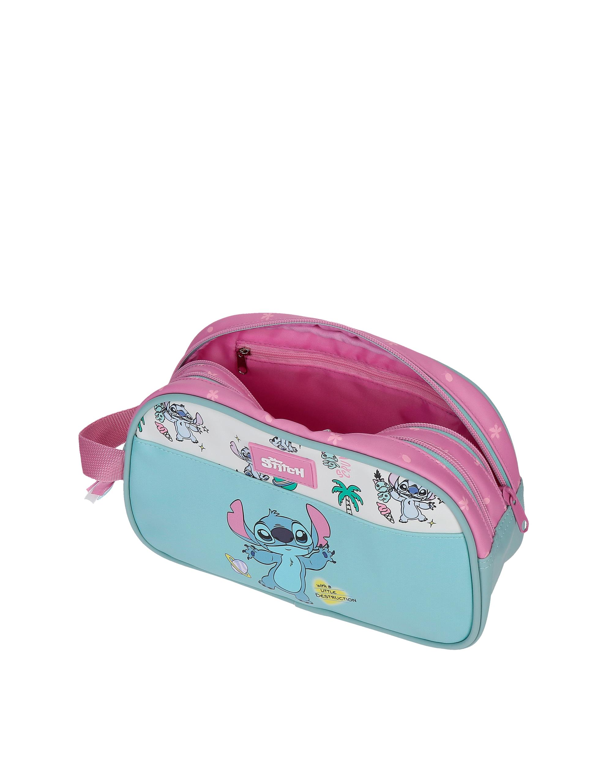 Necessaire Adaptável com Dois Compartimentos Stitch Little Destruction Azul-4