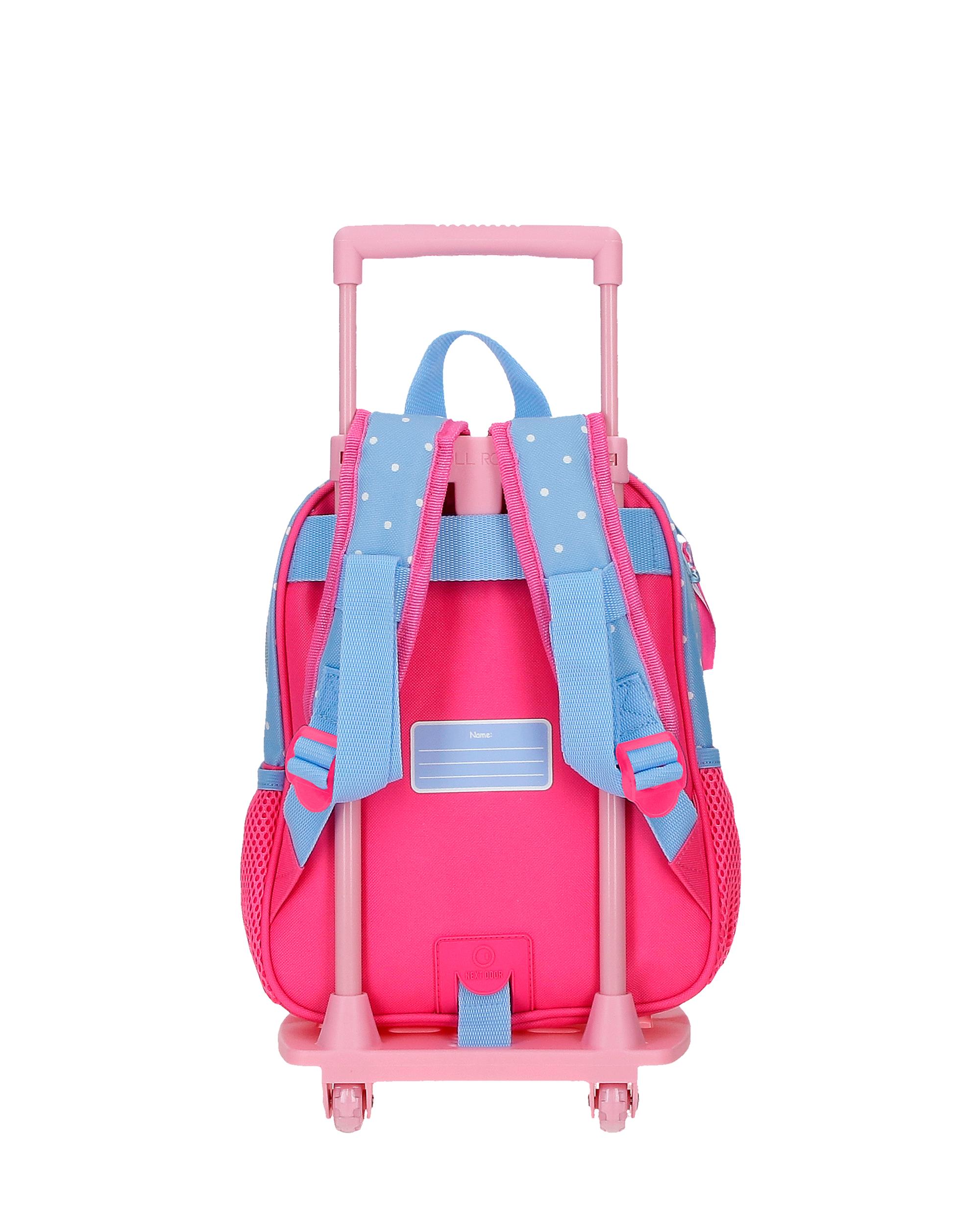 Mochila Minnie Flowers com Capacidade de 6,44l com Trolley em Azul-claro Azul-3