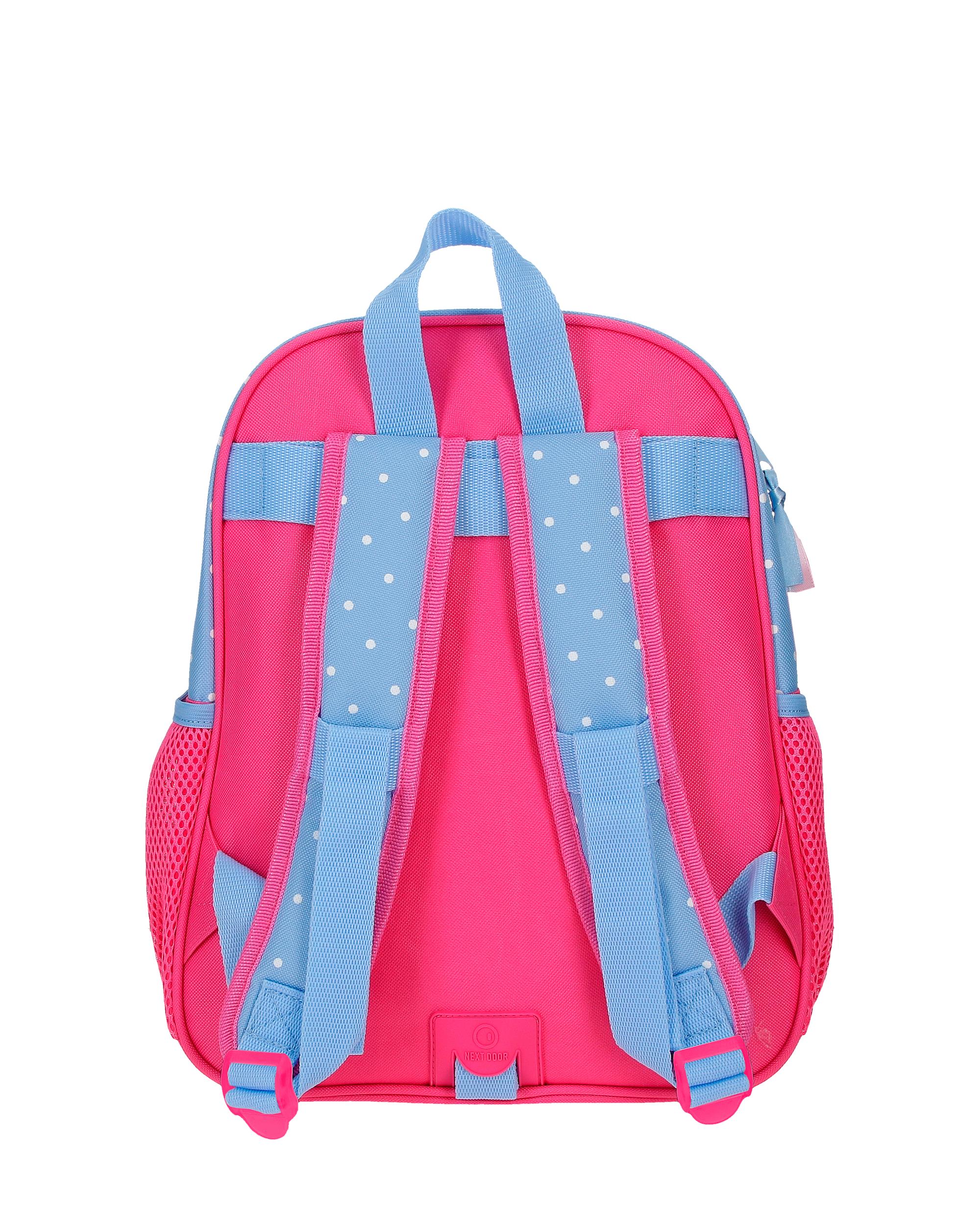 Mochila Escolar Minnie Flowers com Capacidade de 9,801l Adaptável a Carrinho em Azul-claro Azul-3