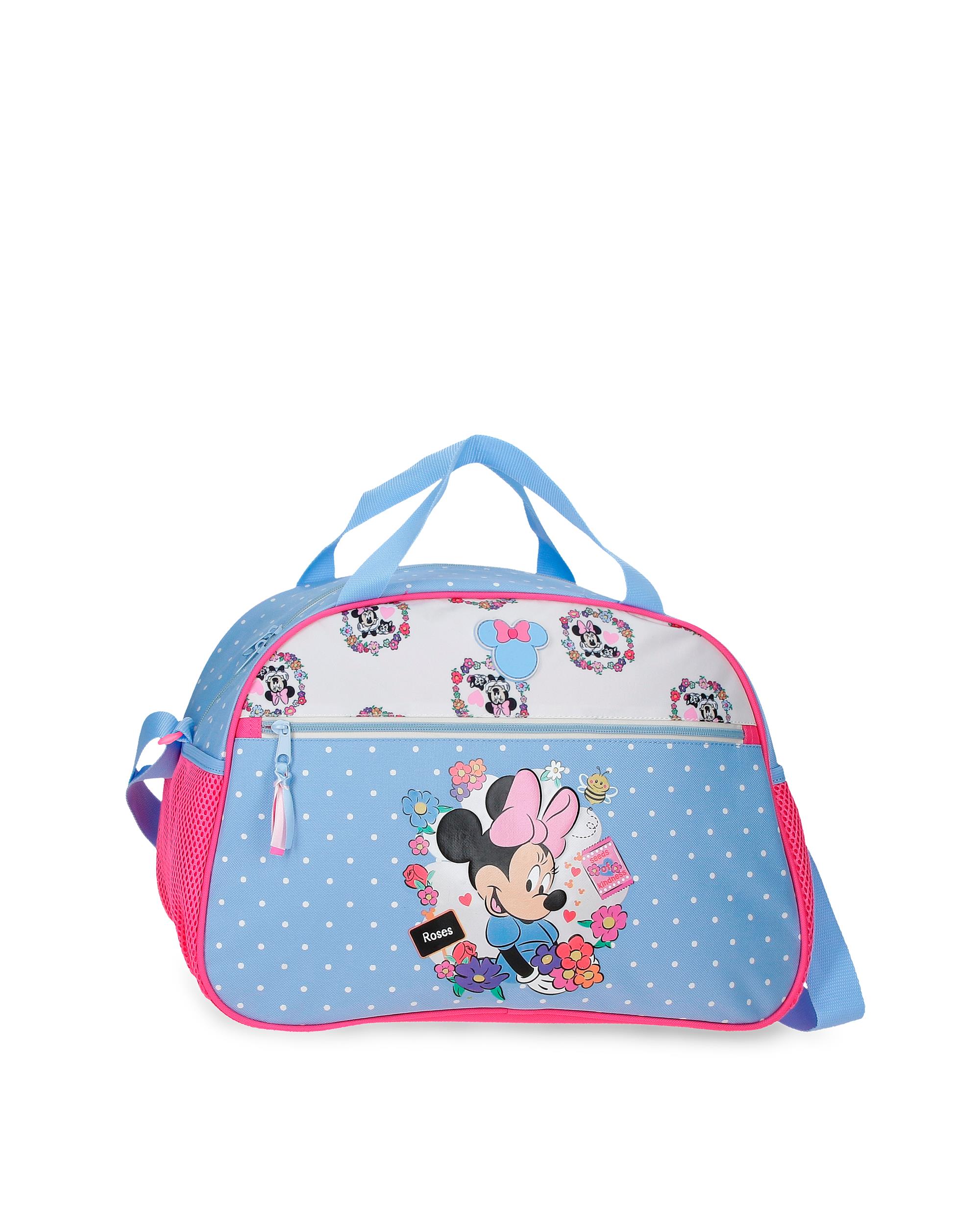 Imagem 0 de Bolsa de Viagem Minnie Flowers com Capacidade de 25l em Azul-claro