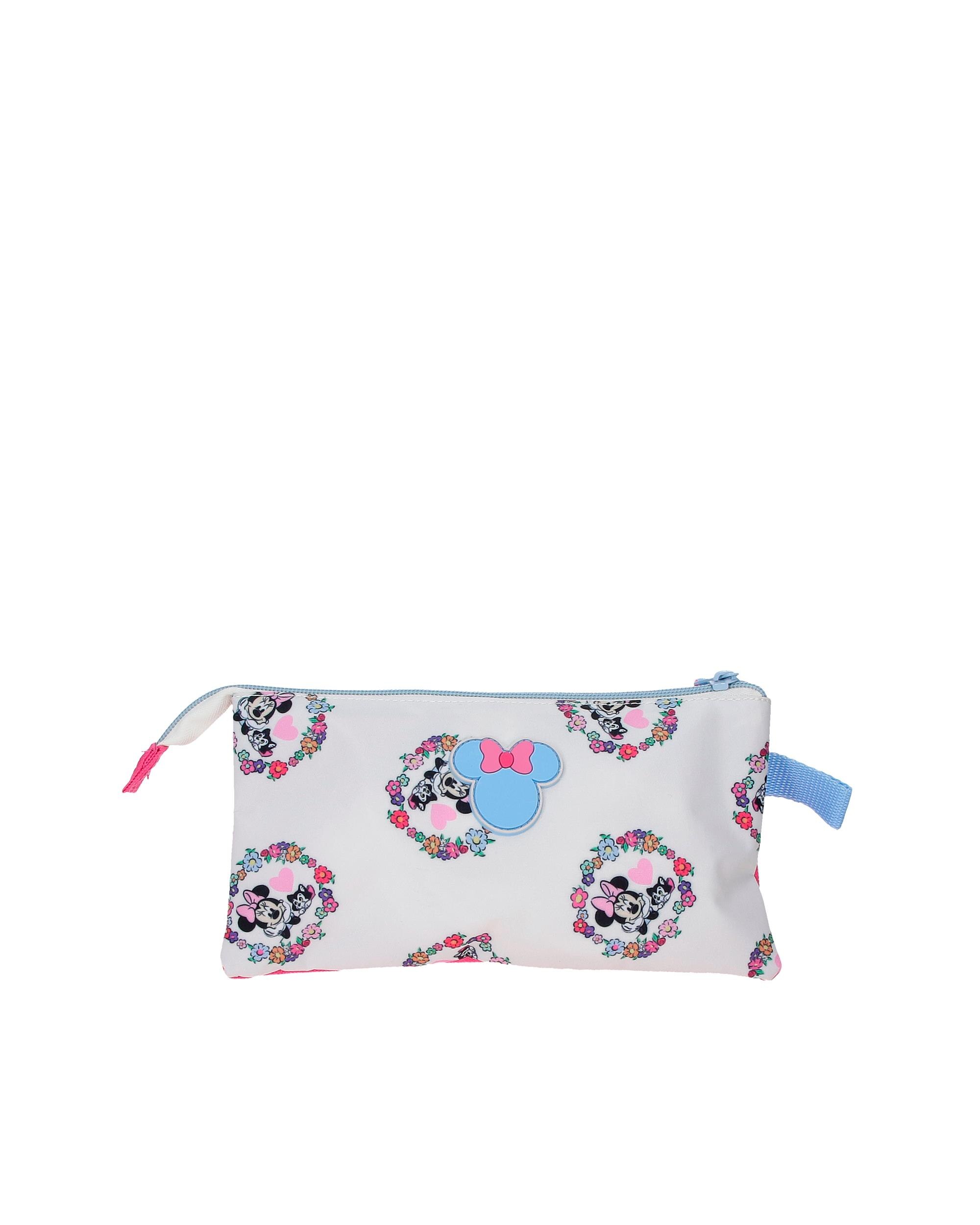 Necessaire Três Compartimentos Minnie Flowers Azul-3