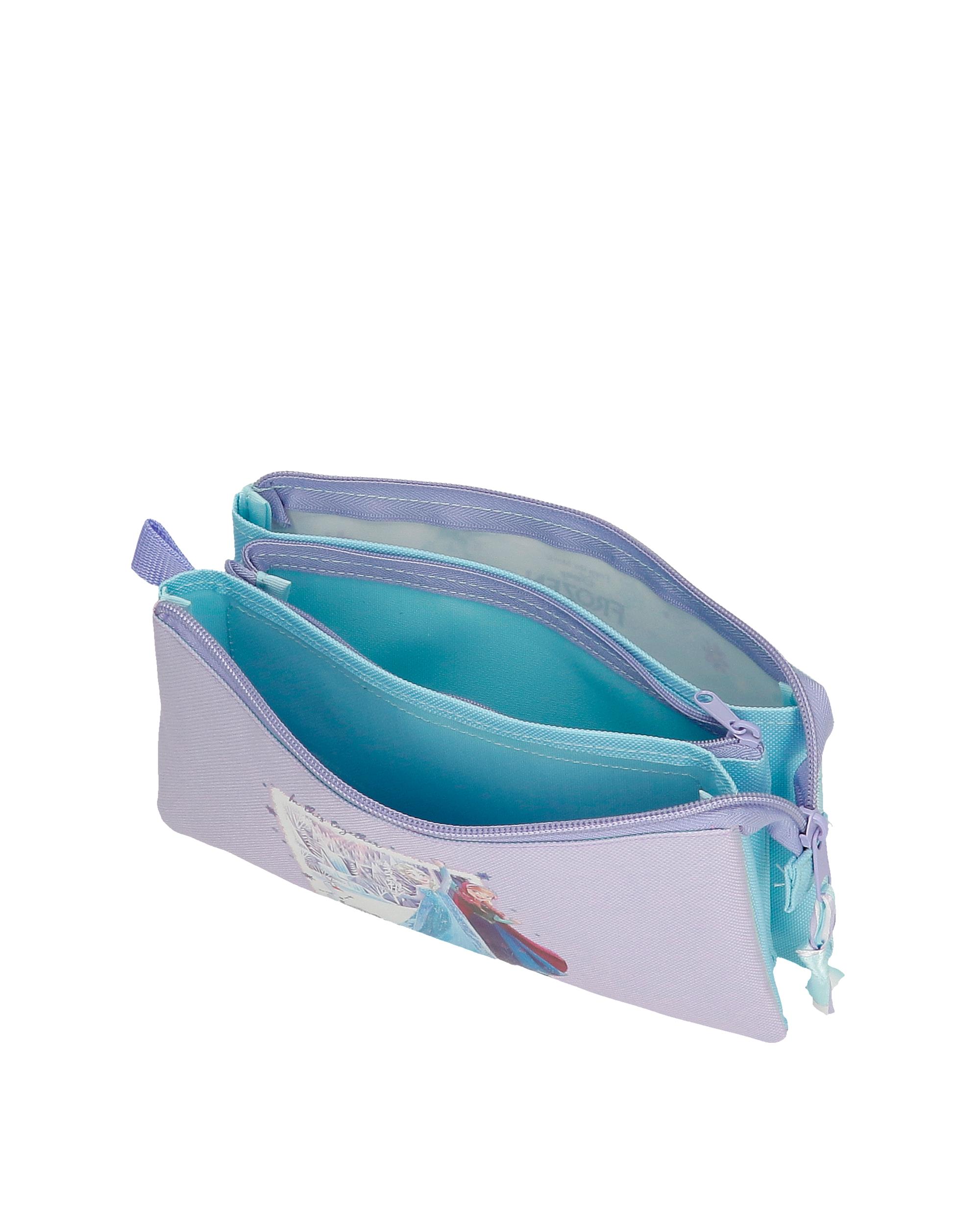Necessaire Três Compartimentos Frozen In This Together Roxo-4