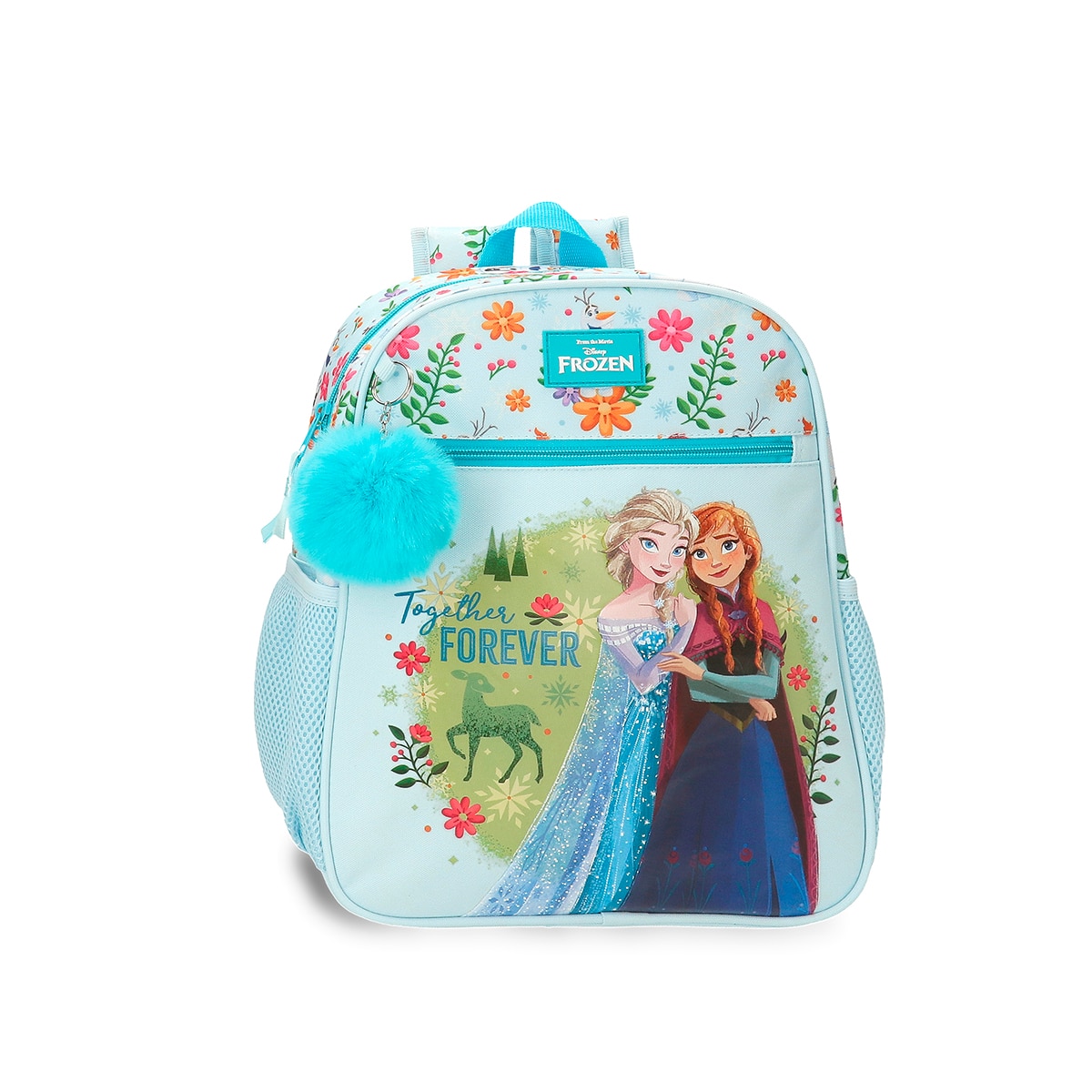 Imagem 0 de Mochila Escolar Frozen Forever com Capacidade de 9,801l Adaptável a Carrinho em Azul-claro