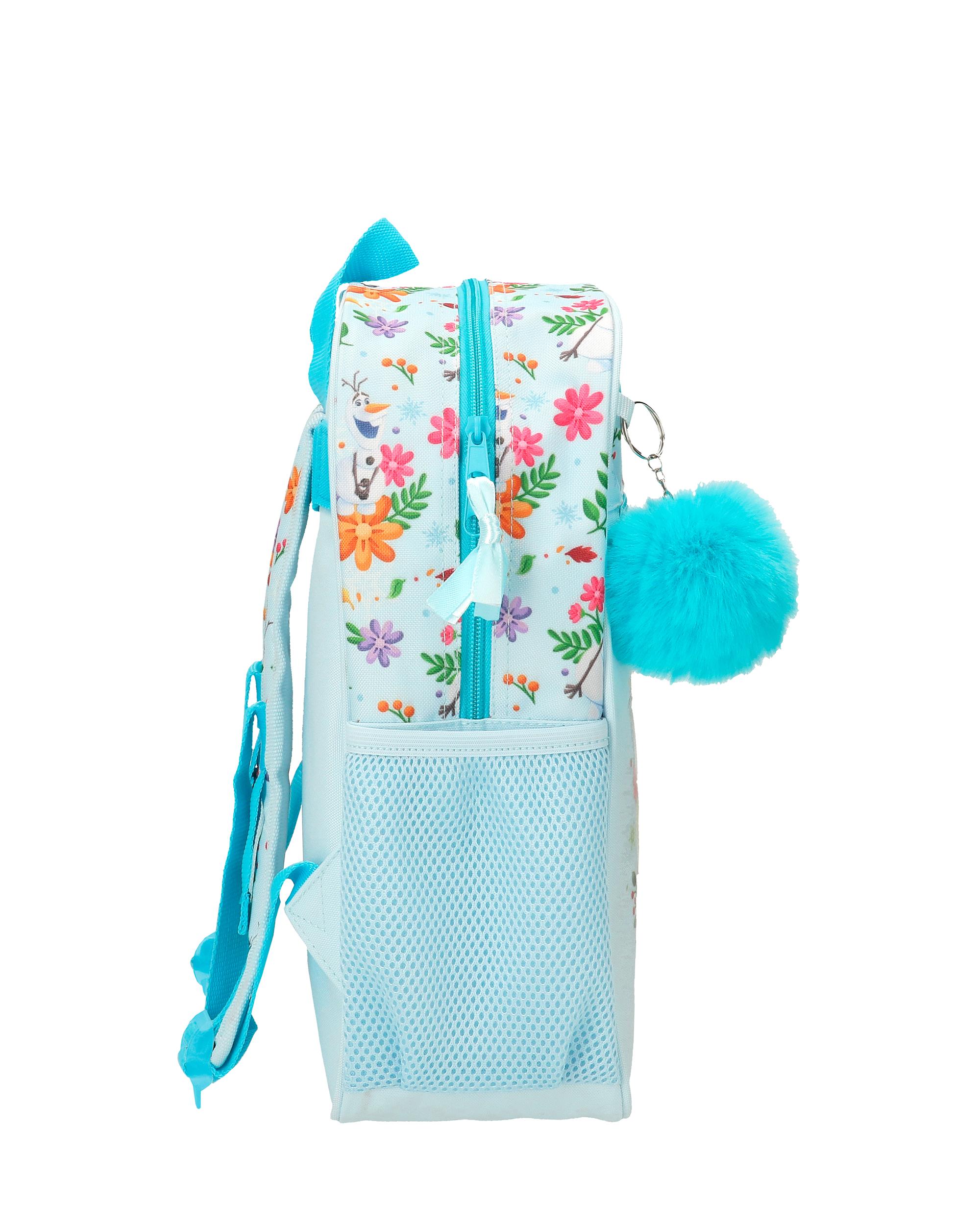 Mochila Escolar Frozen Forever com Capacidade de 9,801l Adaptável a Carrinho em Azul-claro Azul-2