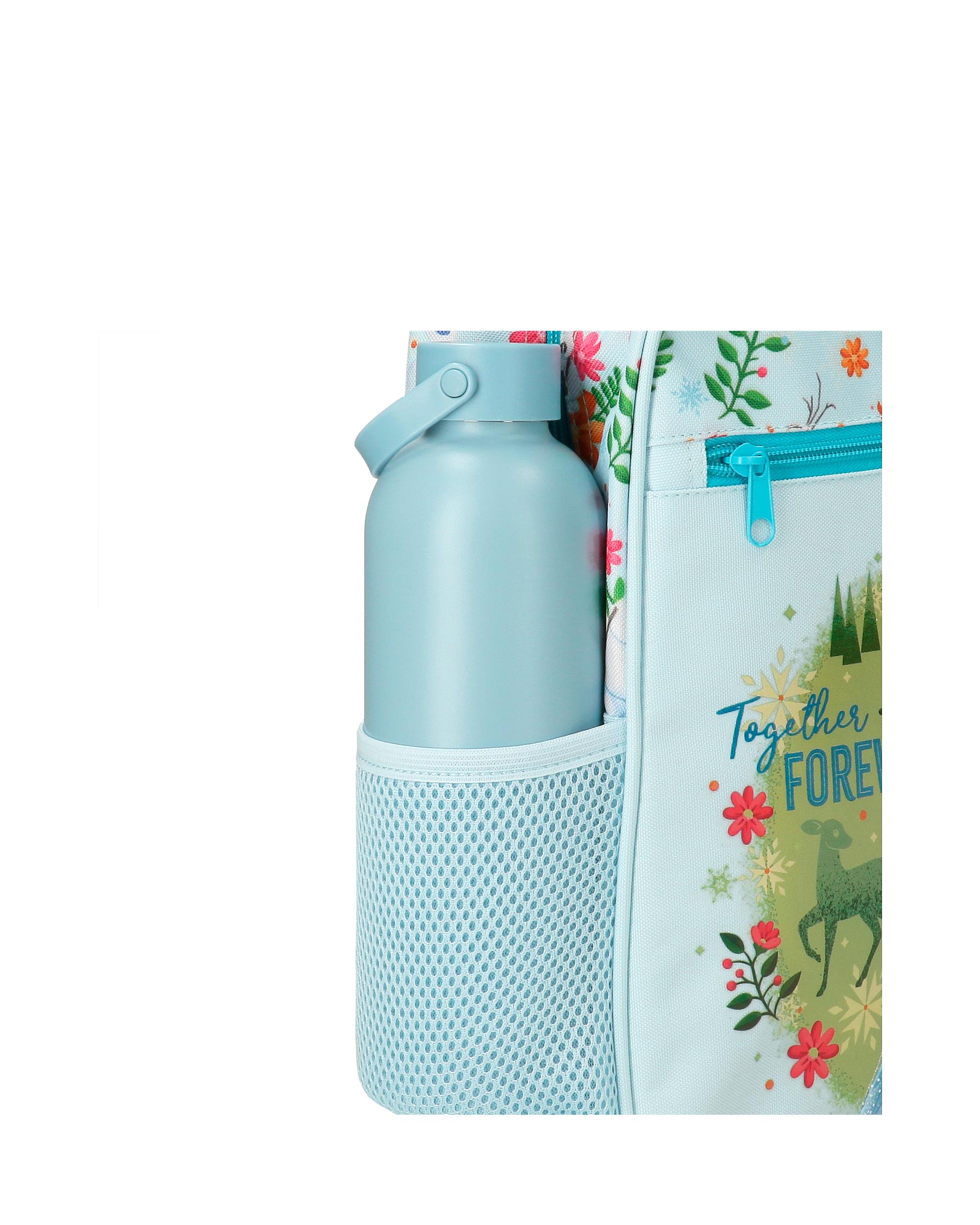 Mochila Escolar Frozen Forever com Capacidade de 9,801l Adaptável a Carrinho em Azul-claro Azul-6