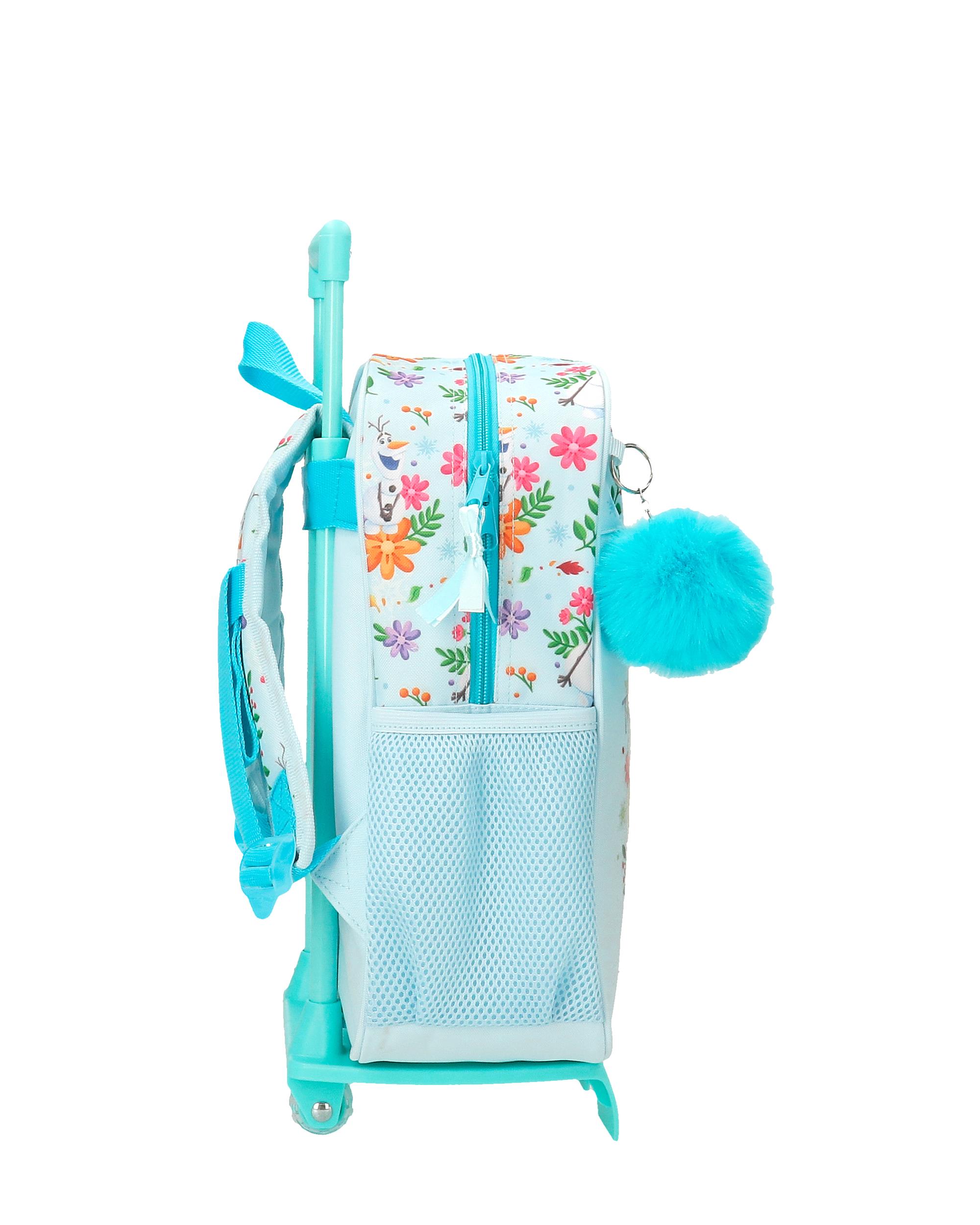 Mochila Escolar Frozen Forever com Capacidade de 9,801l com Carrinho em Azul-claro Azul-2