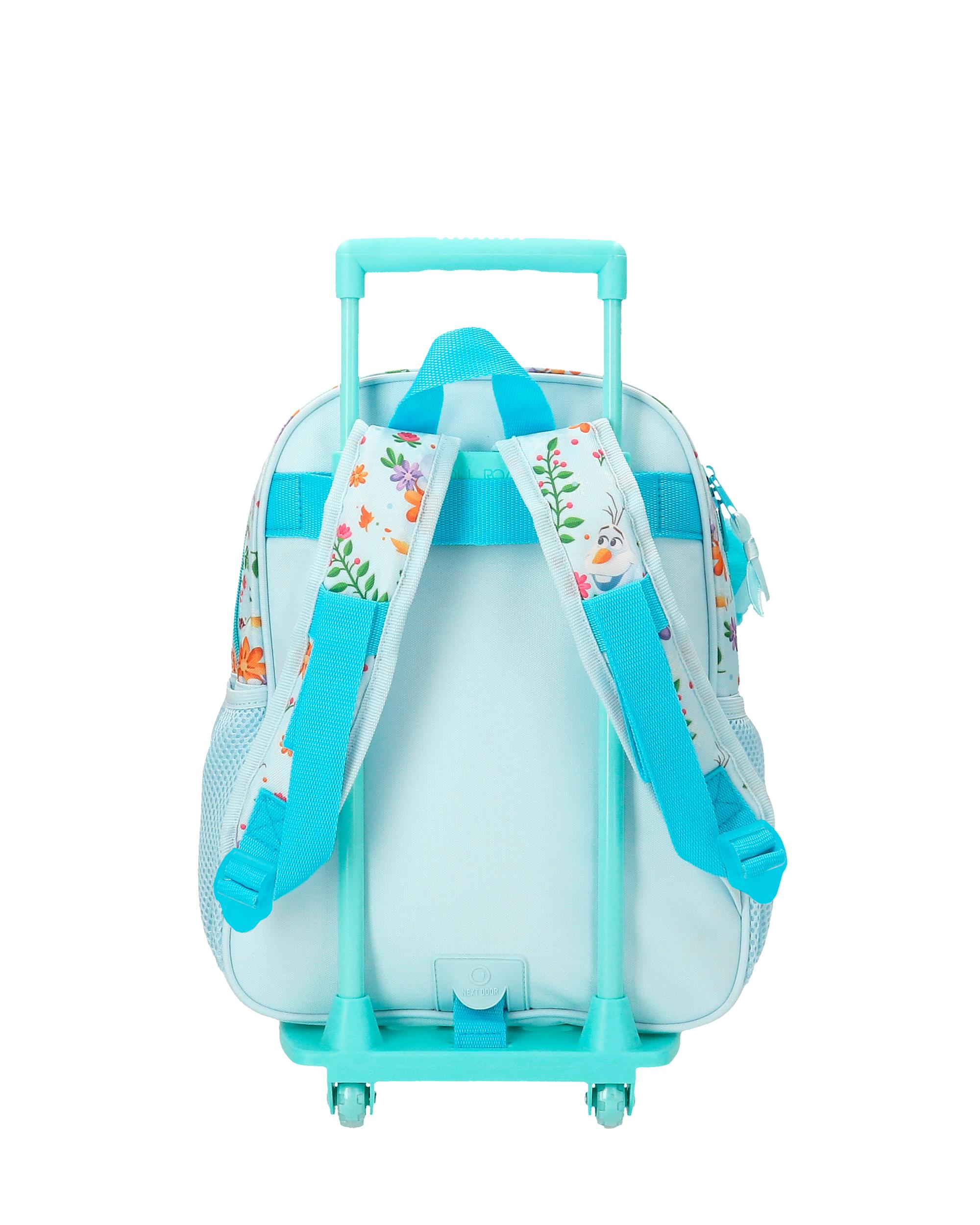 Mochila Escolar Frozen Forever com Capacidade de 9,801l com Carrinho em Azul-claro Azul-3
