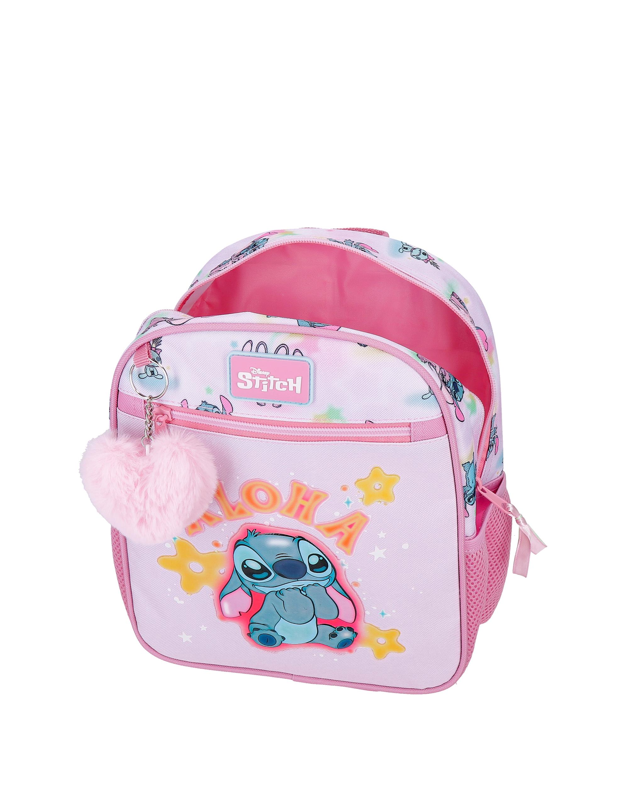 Mochila Stitch You & Me com Capacidade de 6,44l com Carro Malva Roxo-4
