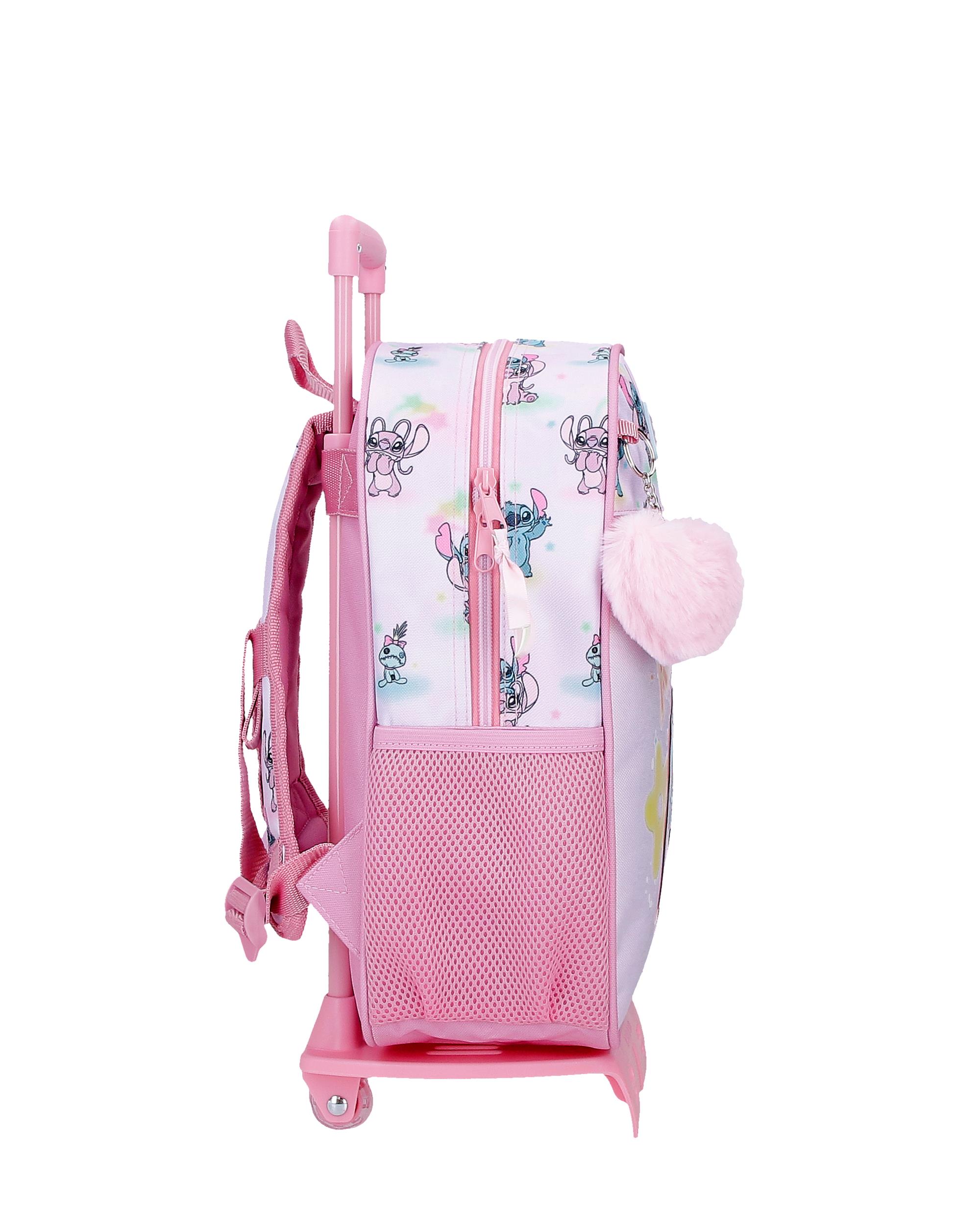 Mochila Escolar Stitch You & Me com Capacidade de 9,801l com Carro Malva Roxo-2