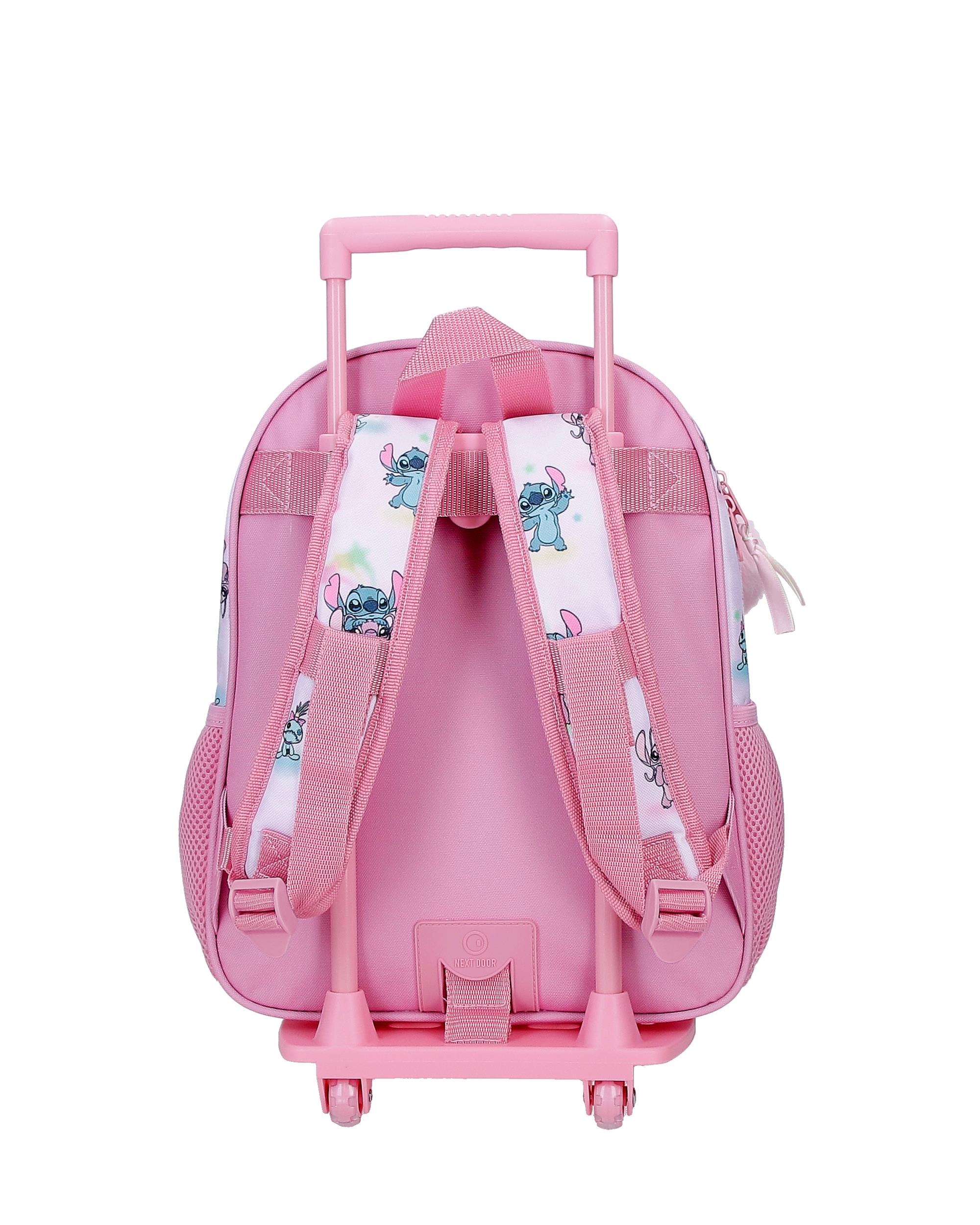 Mochila Escolar Stitch You & Me com Capacidade de 9,801l com Carro Malva Roxo-3