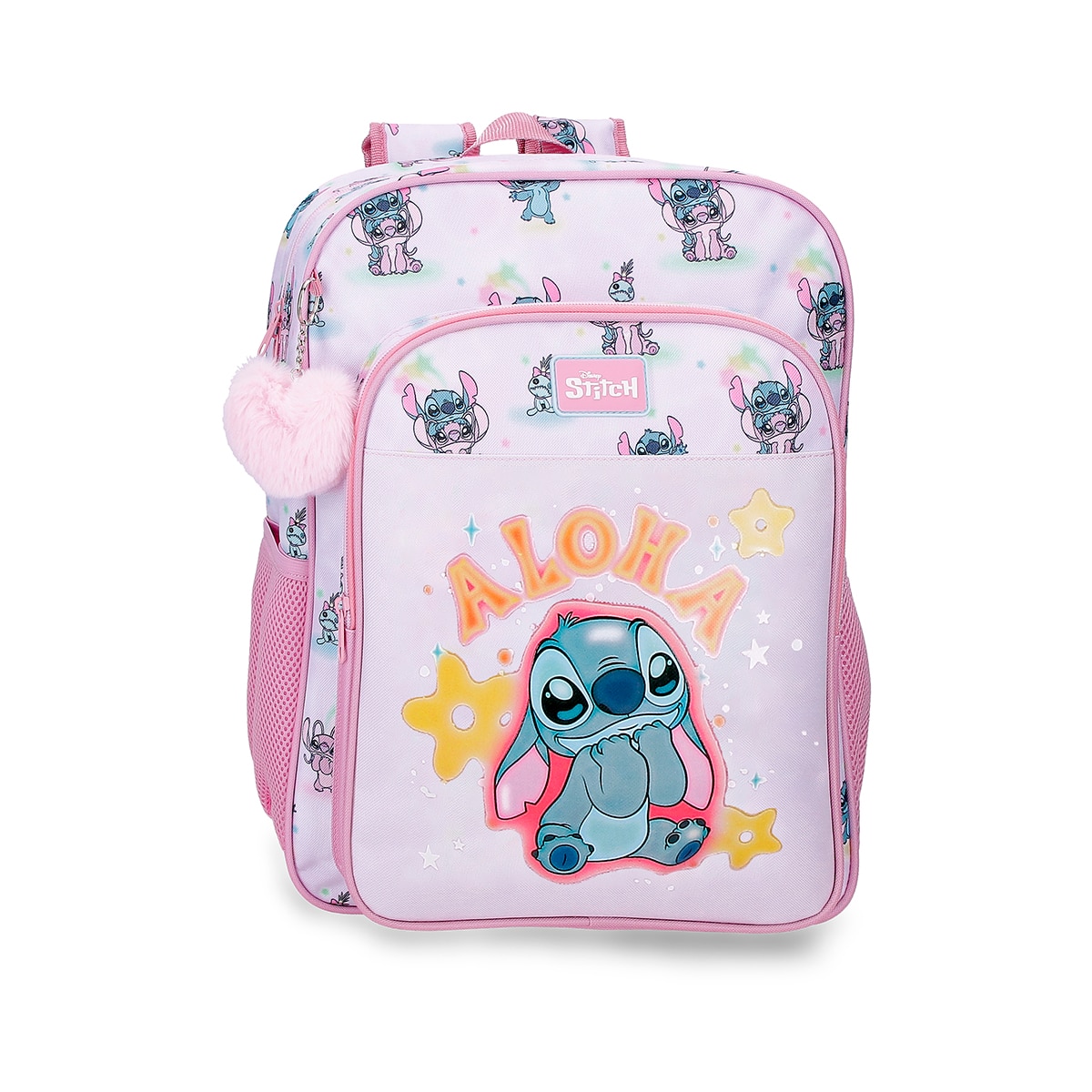 Mochila Escolar Stitch You & Me com Capacidade de 15,6l Adaptável a Carro em Malva Roxo-1