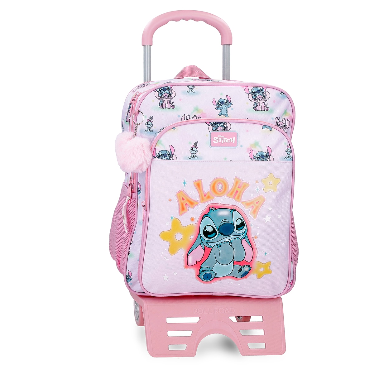 Imagem 0 de Mochila Escolar de Dois Compartimentos Stitch You & Me com Capacidade de 15,6l com Trolley Lilás
