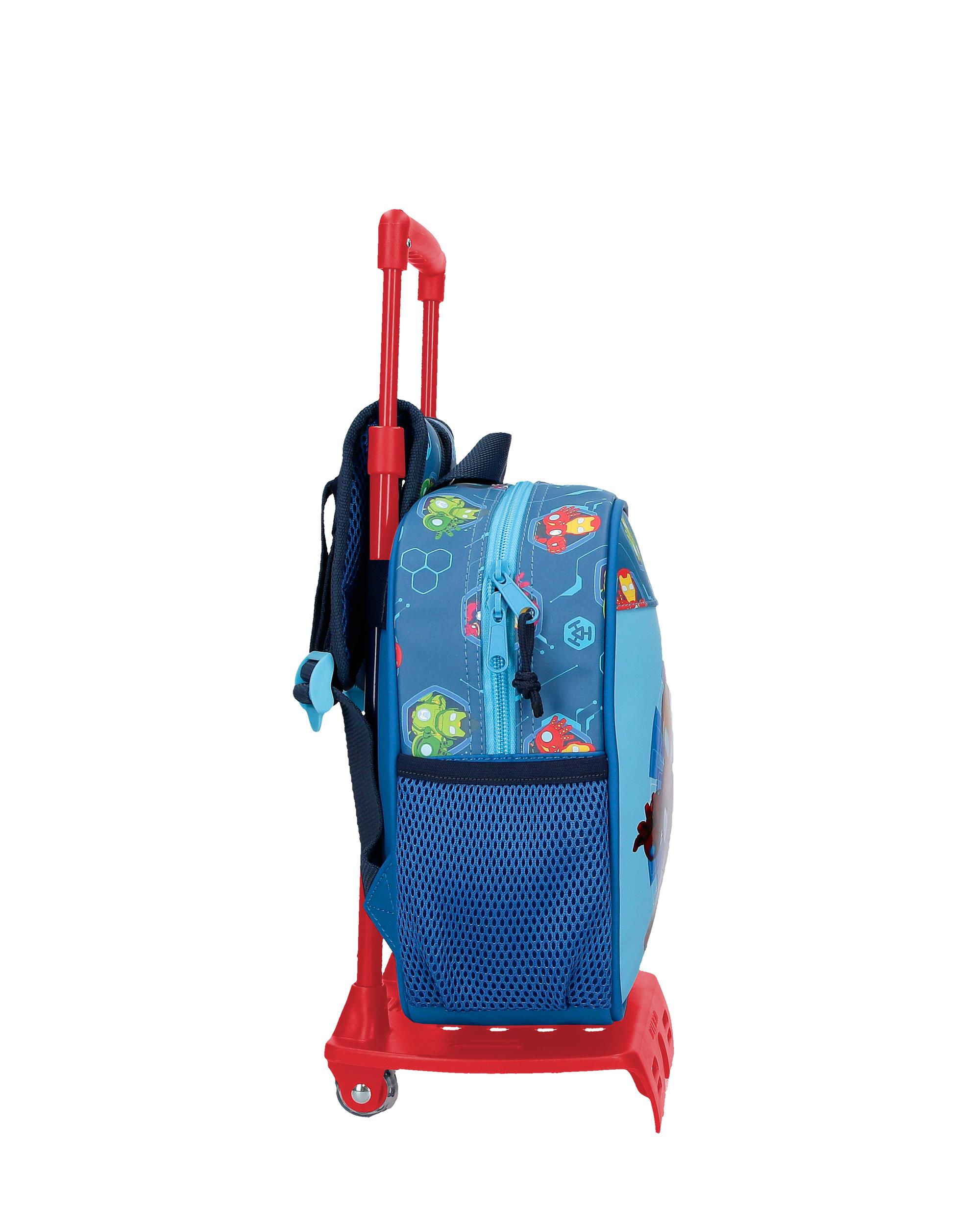 Mochila Pré-escolar Iron Friends com Capacidade de 6l com Trolley Azul-2