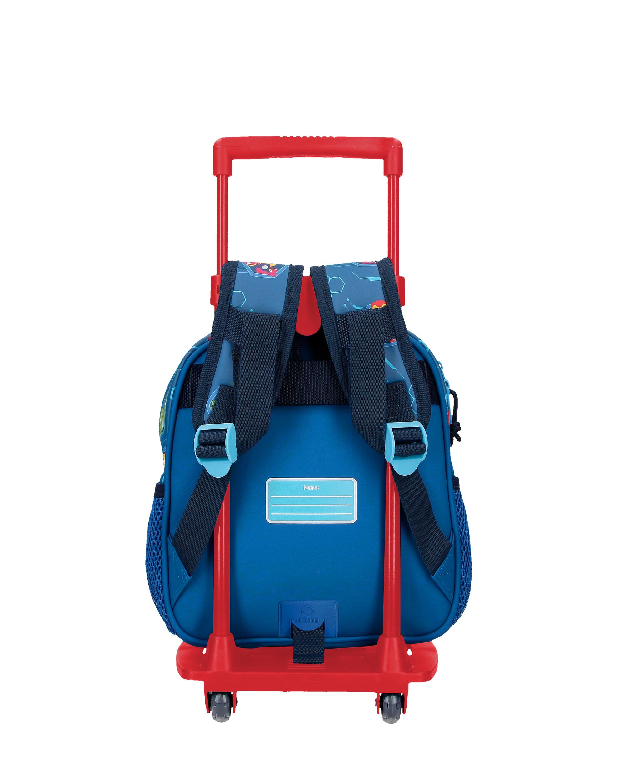 Mochila Pré-escolar Iron Friends com Capacidade de 6l com Trolley Azul-3