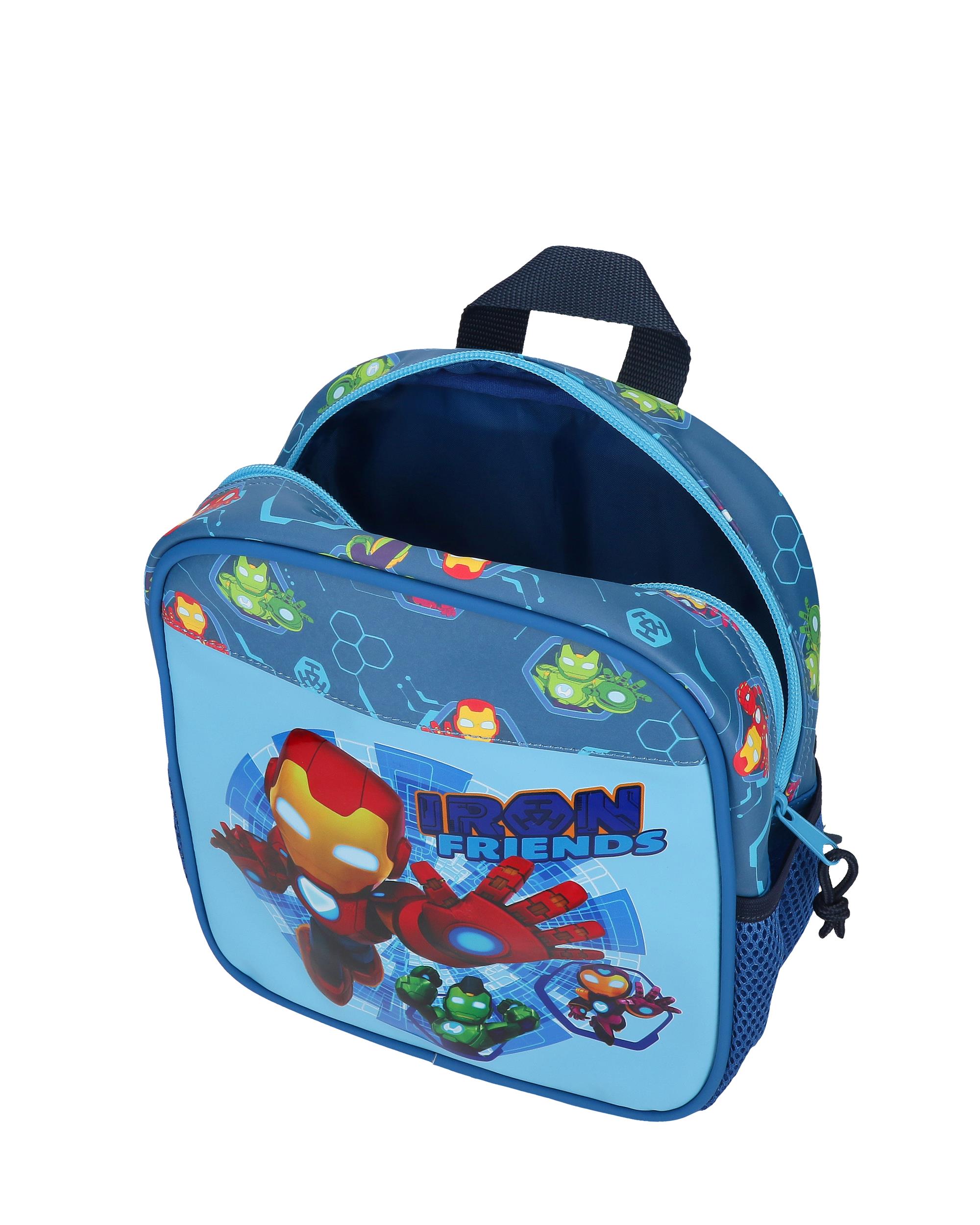 Mochila Pré-escolar Iron Friends com Capacidade de 6l com Trolley Azul-4