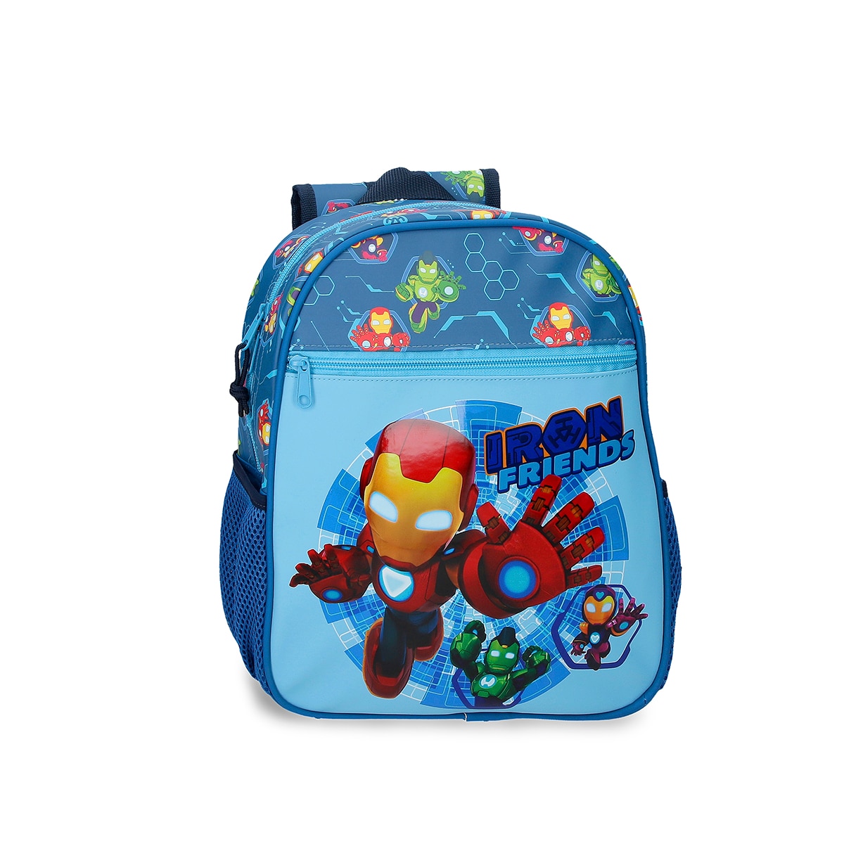 Imagem 0 de Mochila Escolar Iron Man Iron Friends com Capacidade de 9,801l Adaptável a Carro em Azul