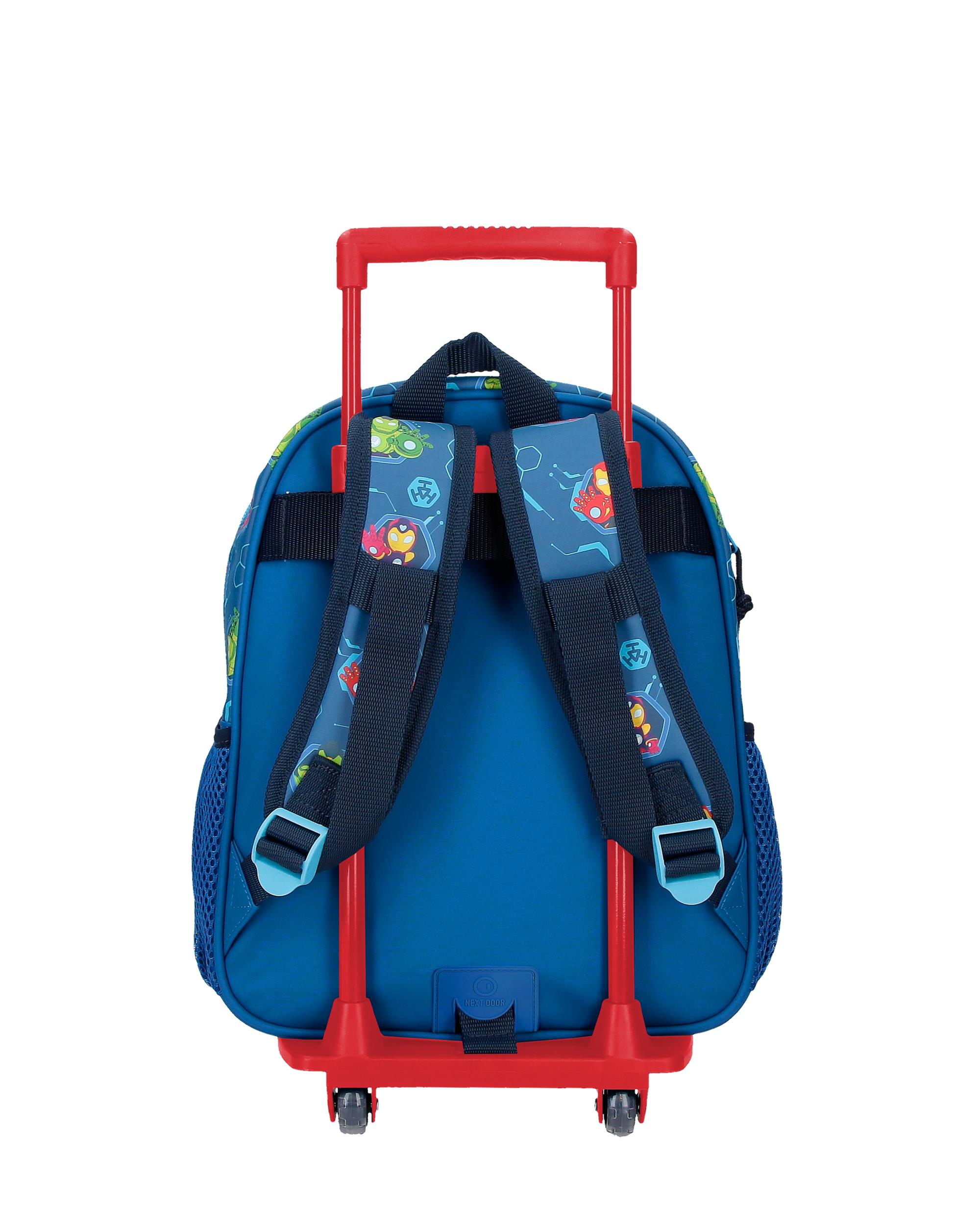 Mochila Escolar Iron Man Iron Friends com Capacidade de 9,8l com Carro Azul-3