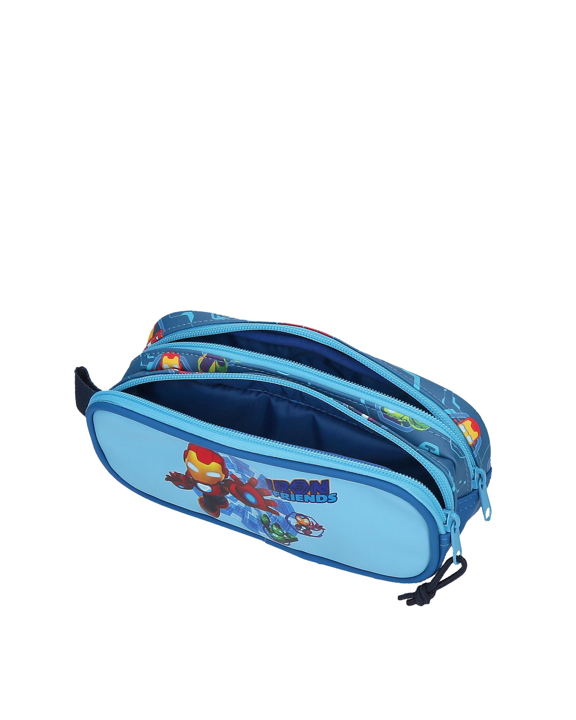 Necessaire de Dois Compartimentos Iron Man Iron Friends Azul-4