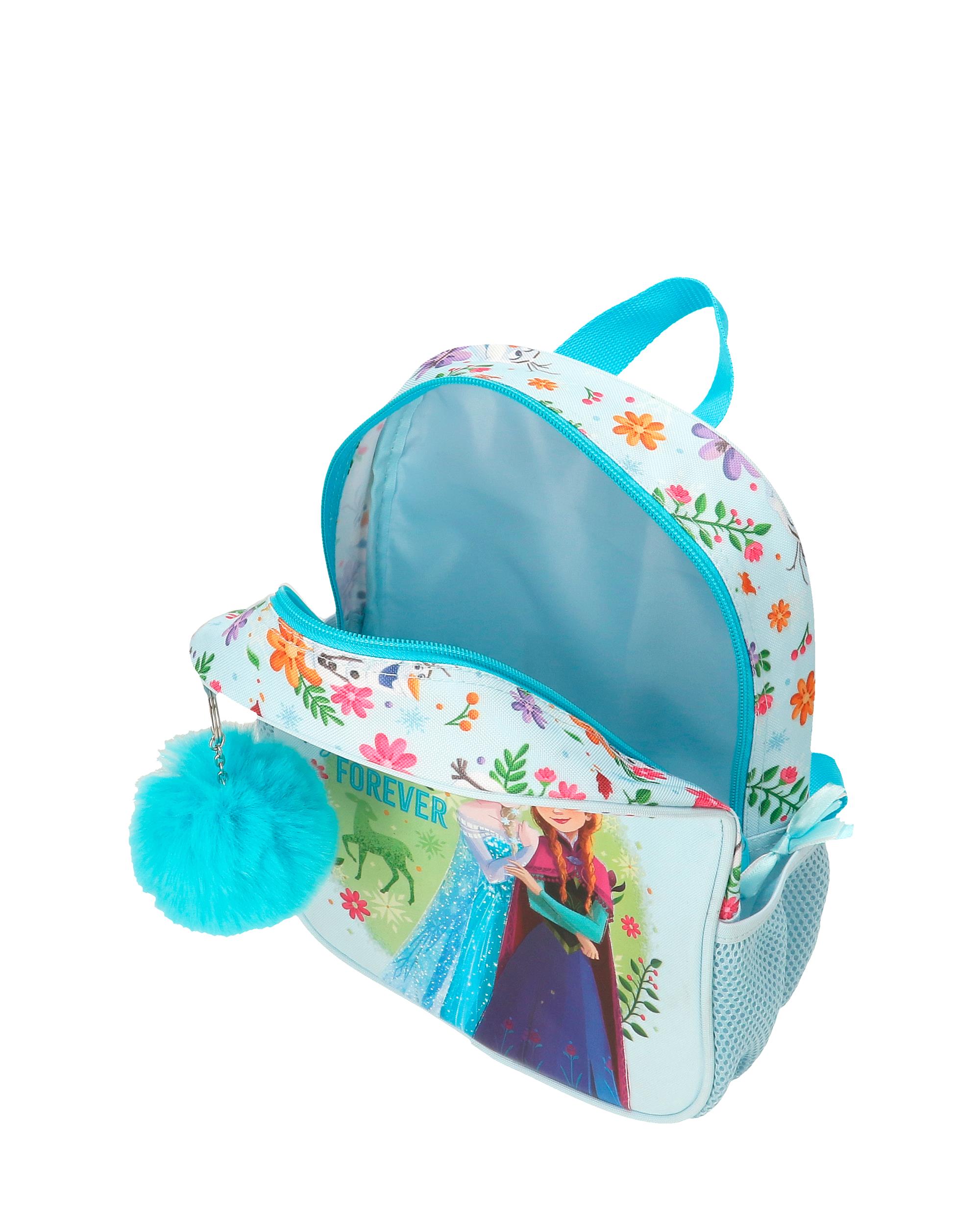 Mochila Frozen Forever com Capacidade de 6,4l com Carrinho em Azul-claro Azul-4