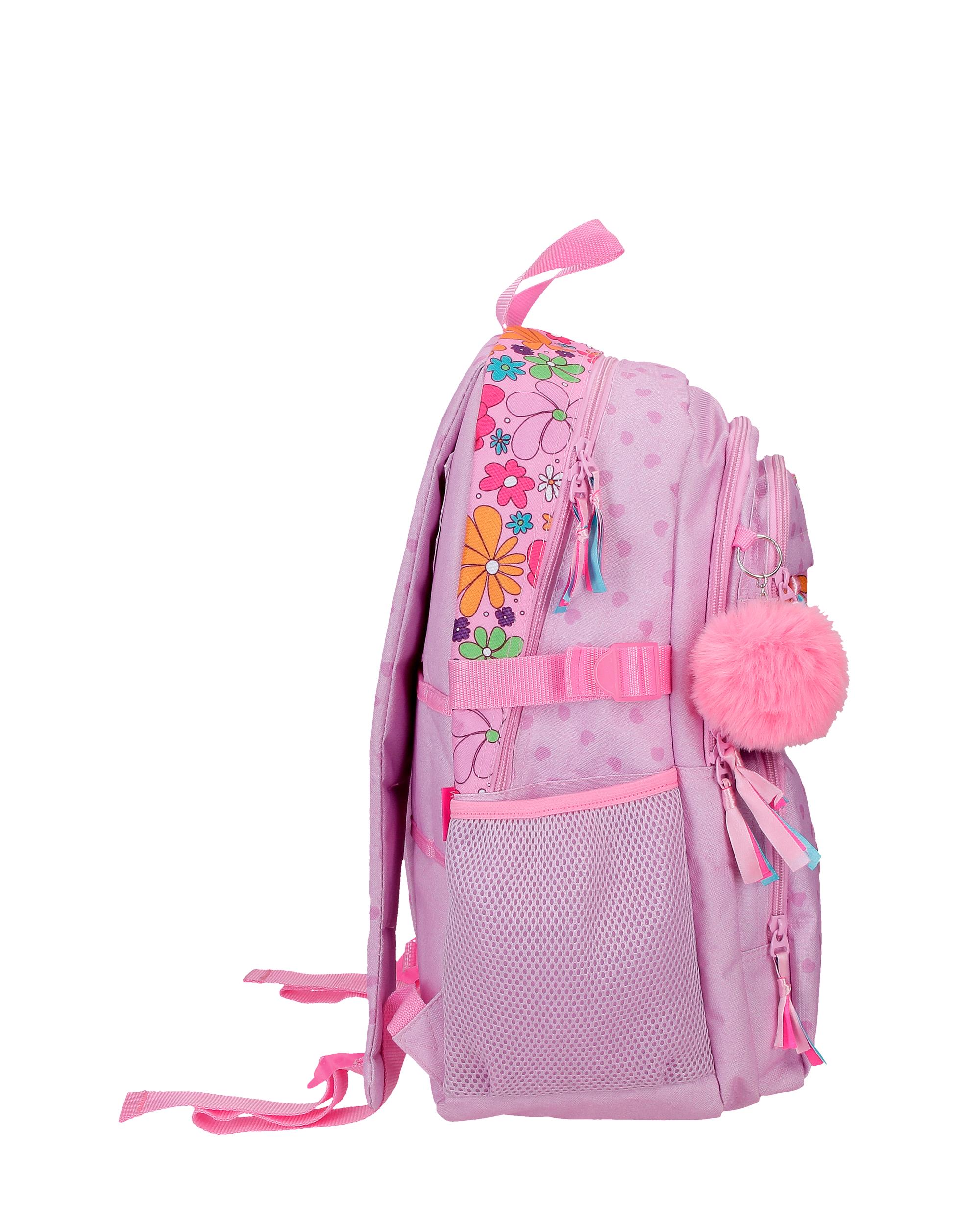 Mochila Escolar de Dois Compartimentos Movom Good Day com Capacidade de 27,4l Adaptável a Carrinho em Lilás Roxo-2