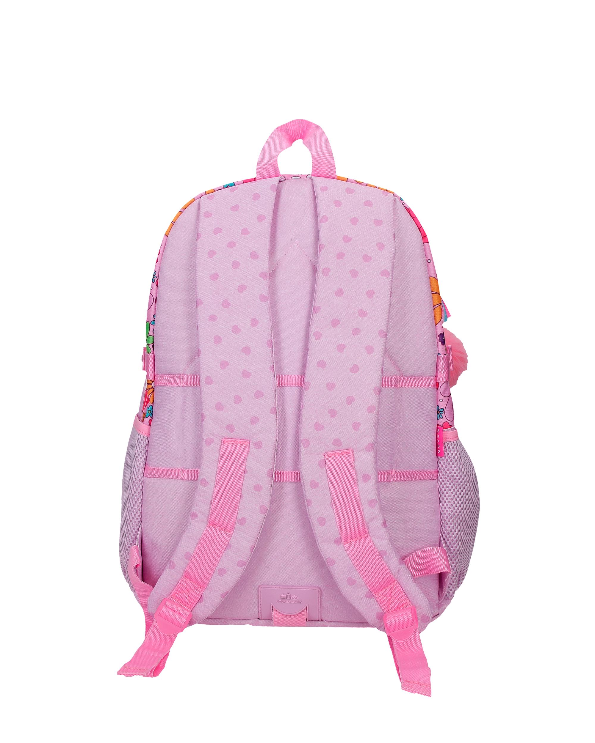 Mochila Escolar de Dois Compartimentos Movom Good Day com Capacidade de 27,4l Adaptável a Carrinho em Lilás Roxo-3