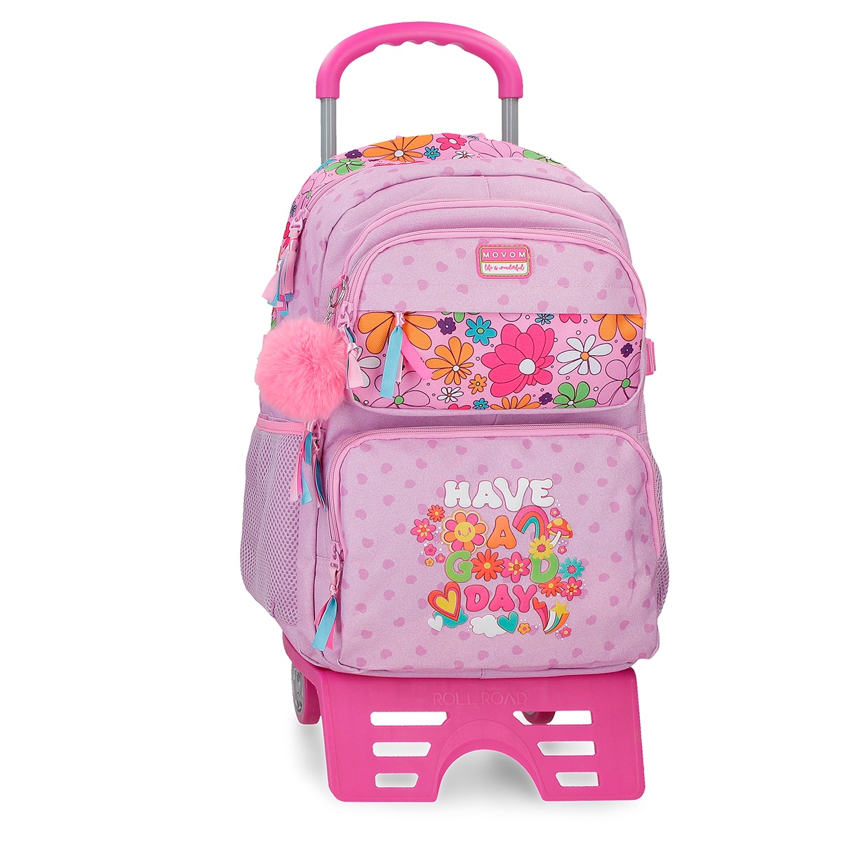 Imagem 0 de Mochila Escolar de Dois Compartimentos Movom Good Day com Capacidade de 27,4l com Trolley Lilás