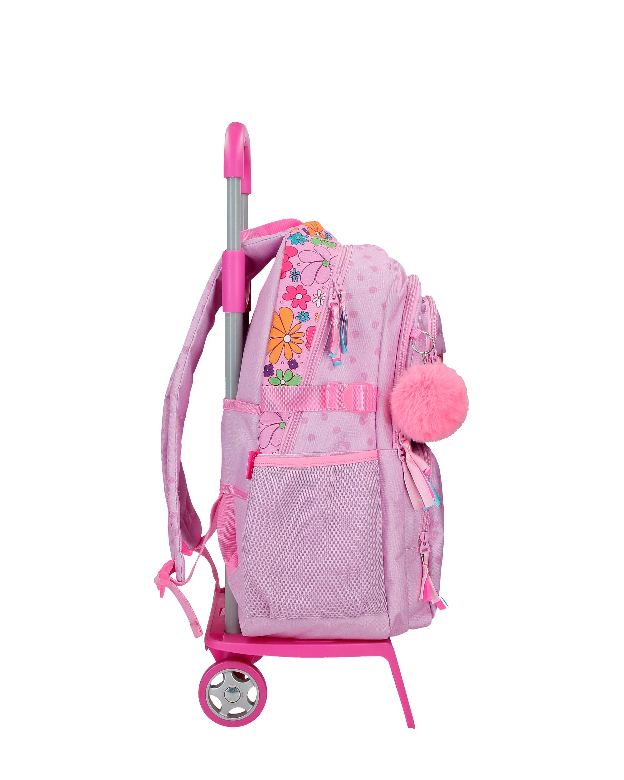 Mochila Escolar de Dois Compartimentos Movom Good Day com Capacidade de 27,4l com Trolley Lilás Roxo-2