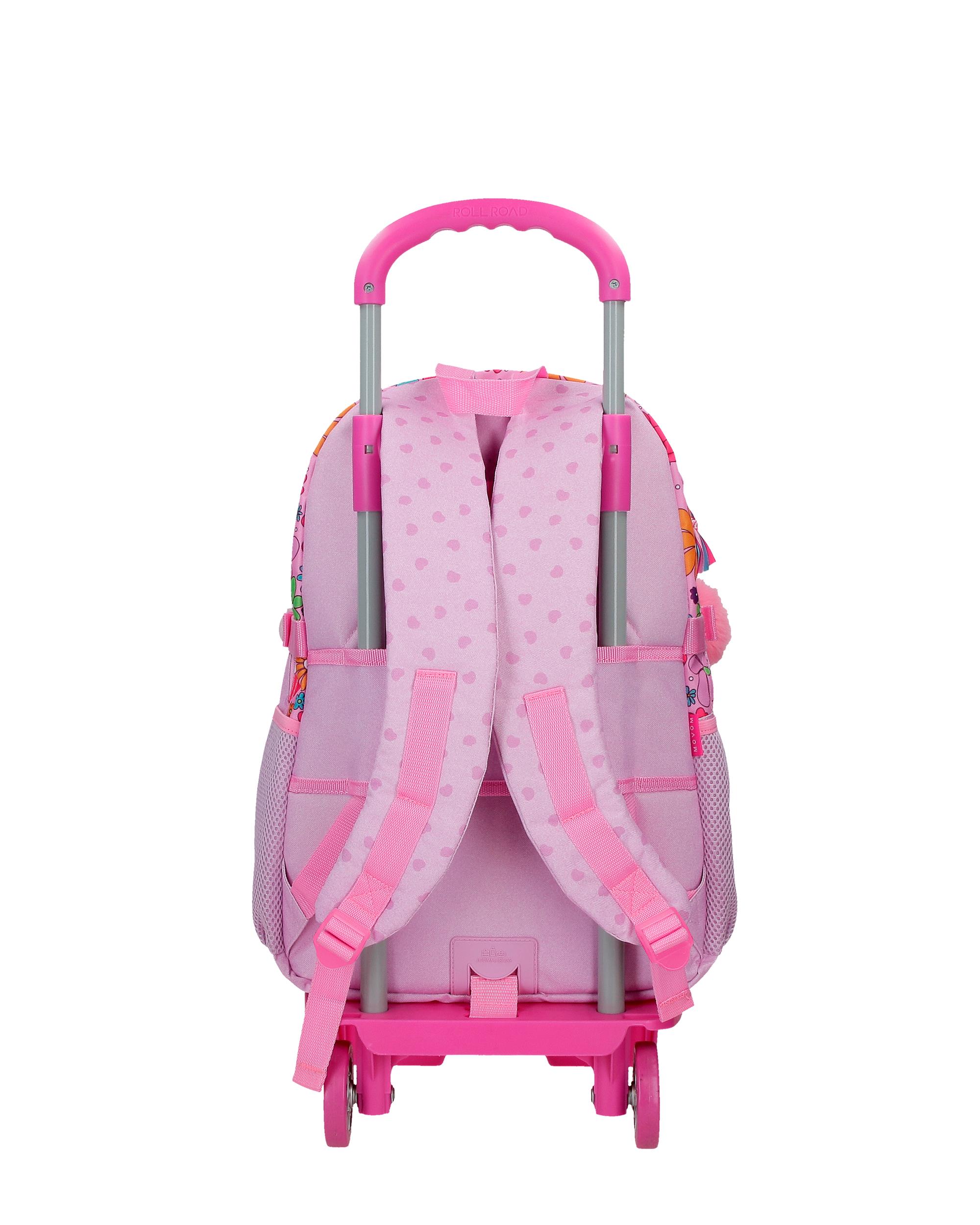 Mochila Escolar de Dois Compartimentos Movom Good Day com Capacidade de 27,4l com Trolley Lilás Roxo-3